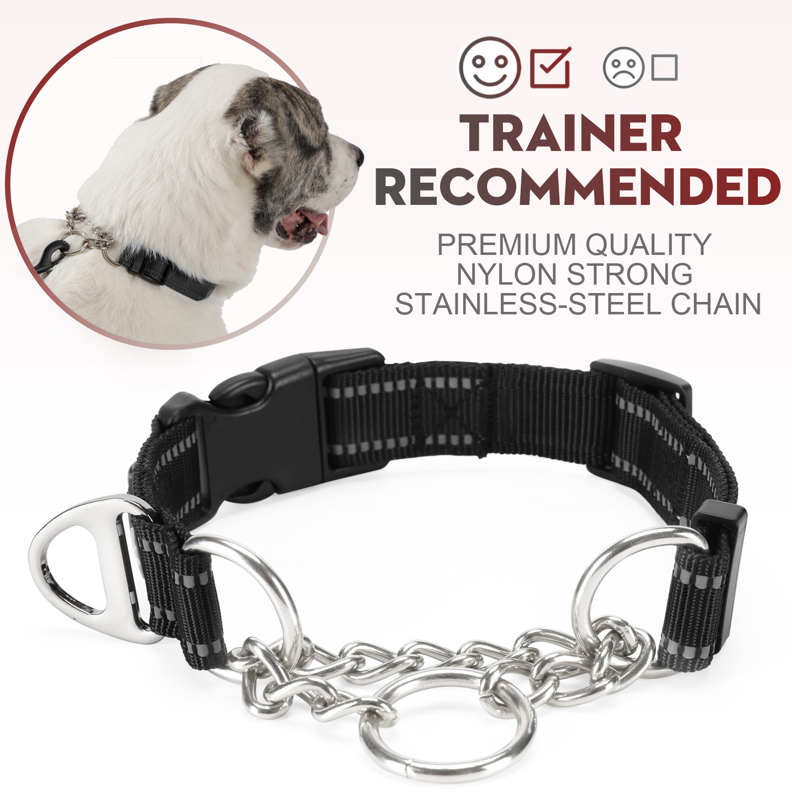 Dog Collar Pull Stop Collar Dogs with Safety Lock Collar Nylon - Picture 11 of 35