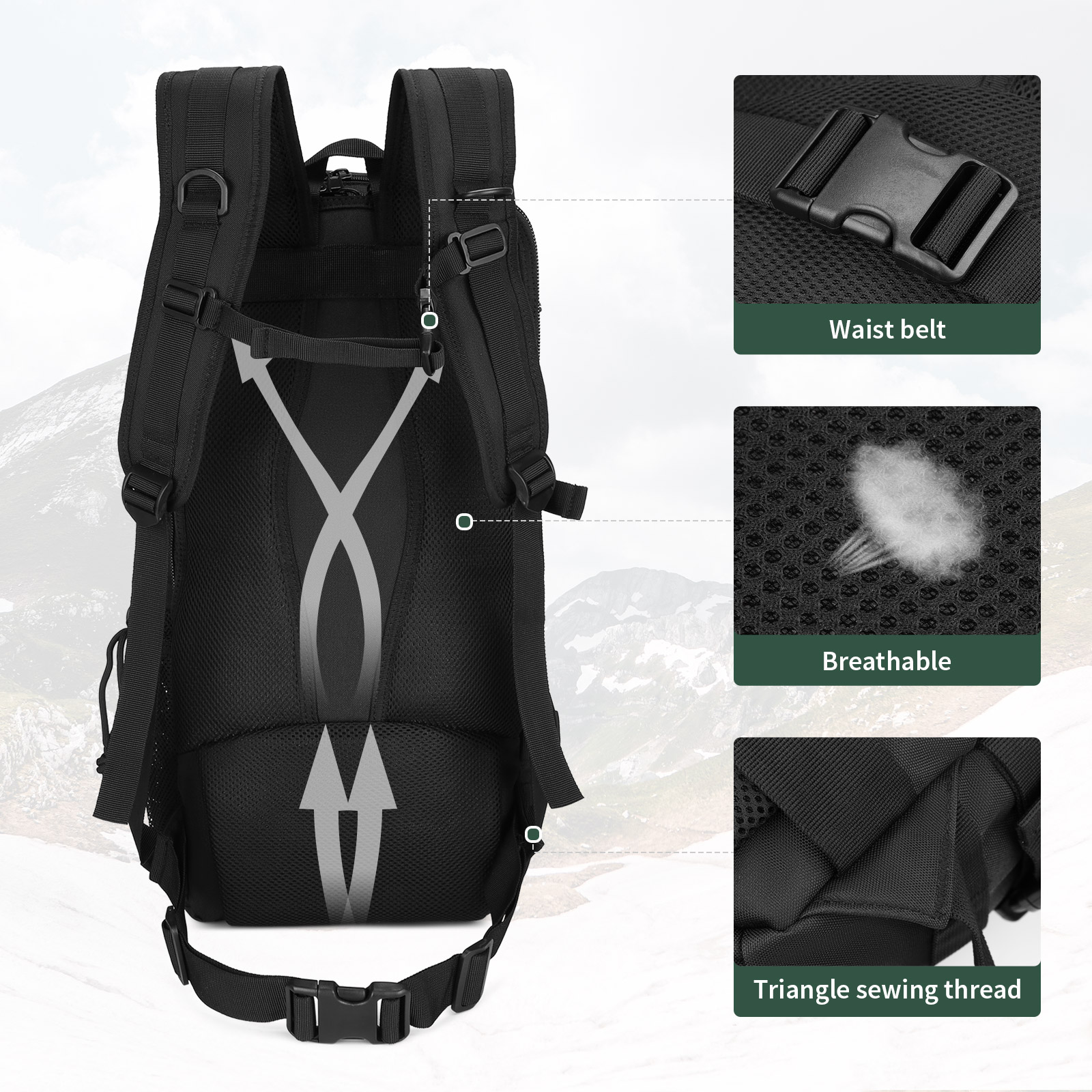45L Taktisch Rucksack Wanderrucksack Wasserdicht Trekkingrucksack Schulrucksack