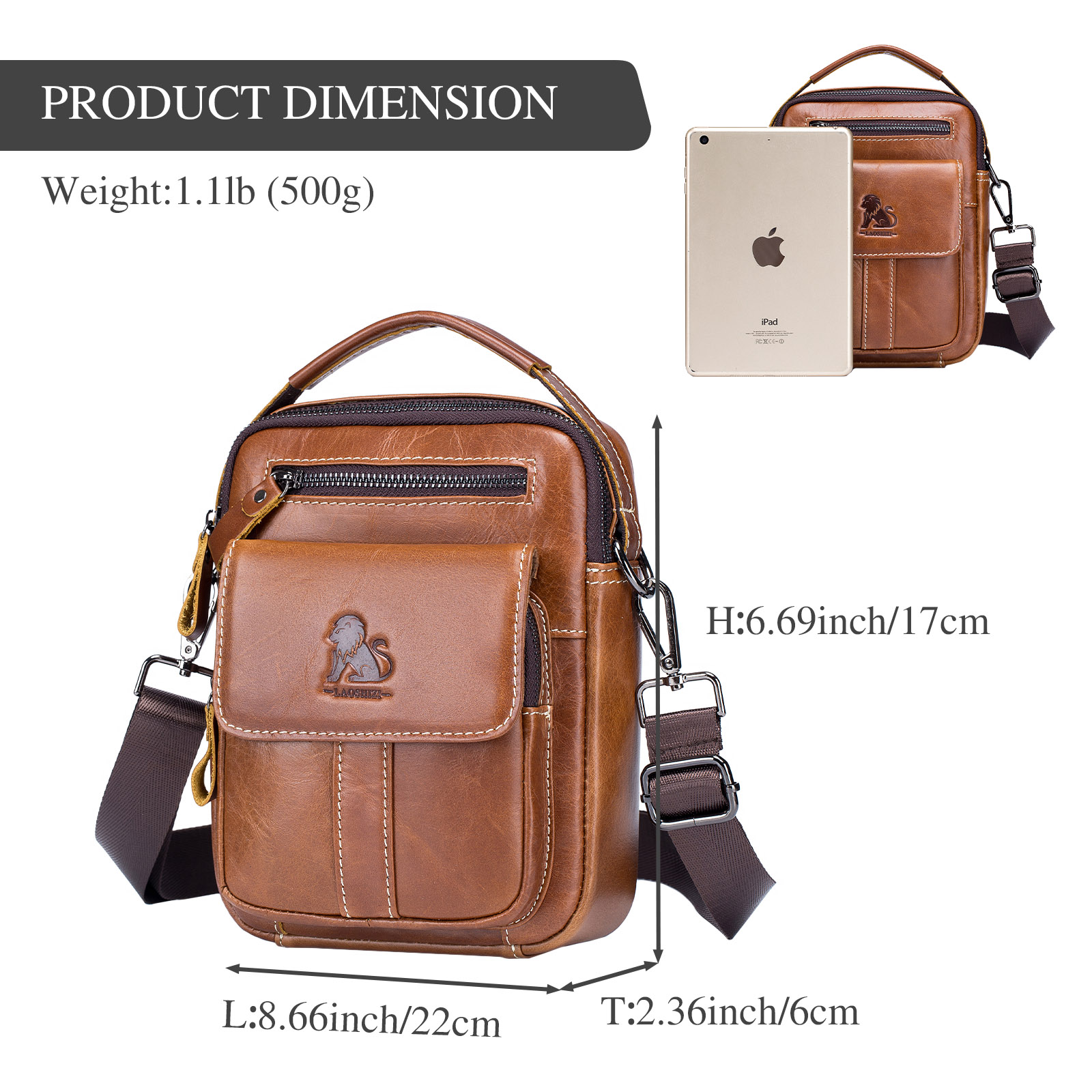 Retro Men Genuine Leather Messenger Shoulder Bag Cross Body Travel Business Bag - Picture 45 of 63