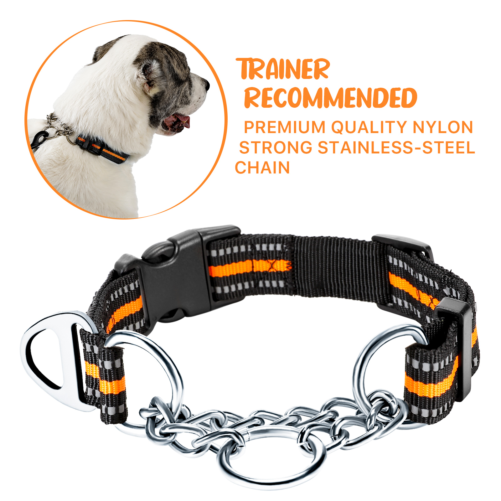Dog Collar Pull Stop Collar Dogs with Safety Lock Collar Nylon - Picture 27 of 35