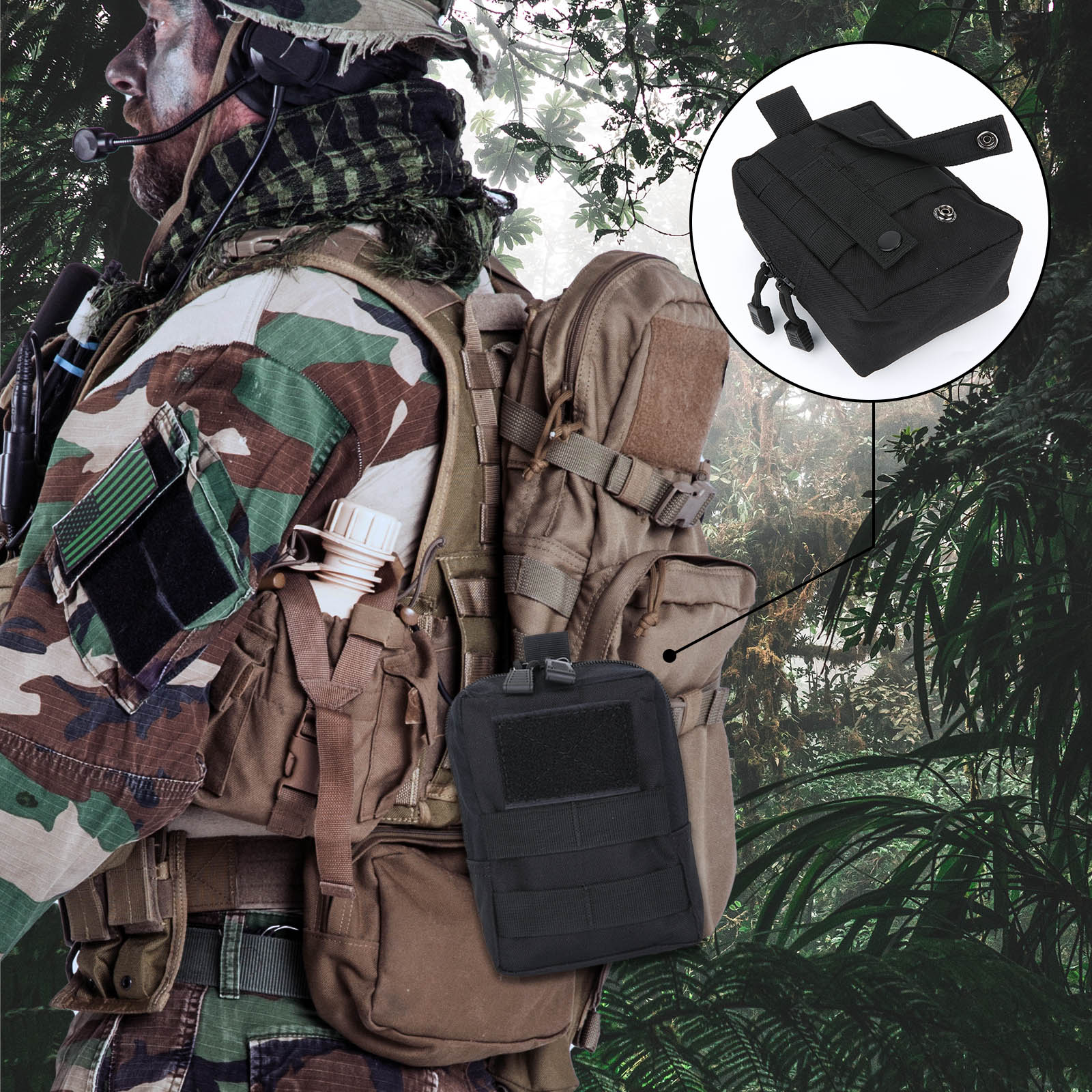 Military Tactical Molle Pouch Multi Purpose Utility Bag Outdoor EDC Waist Pack - Picture 30 of 95