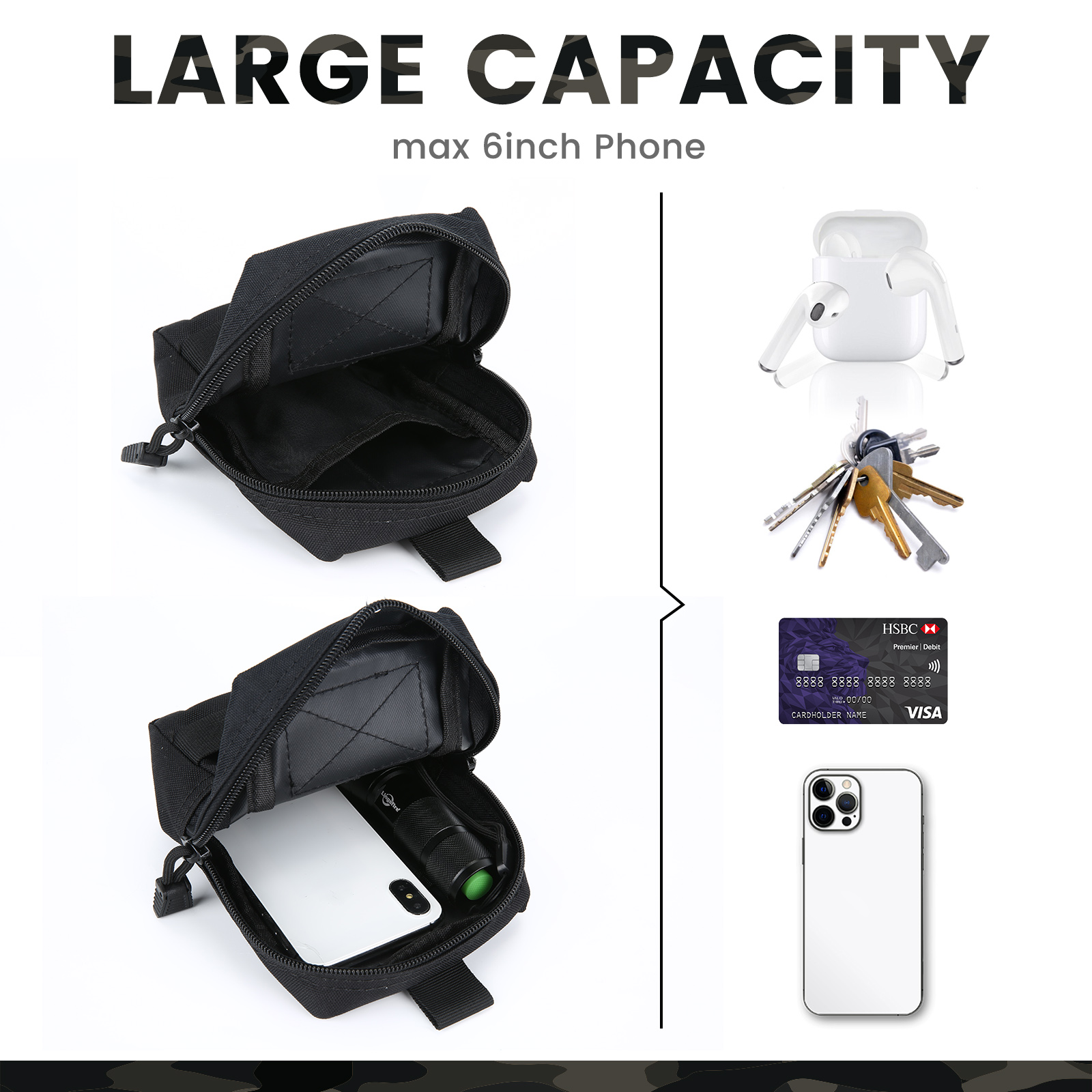 Military Tactical Molle Pouch Multi Purpose Utility Bag Outdoor EDC Waist Pack - Picture 31 of 95