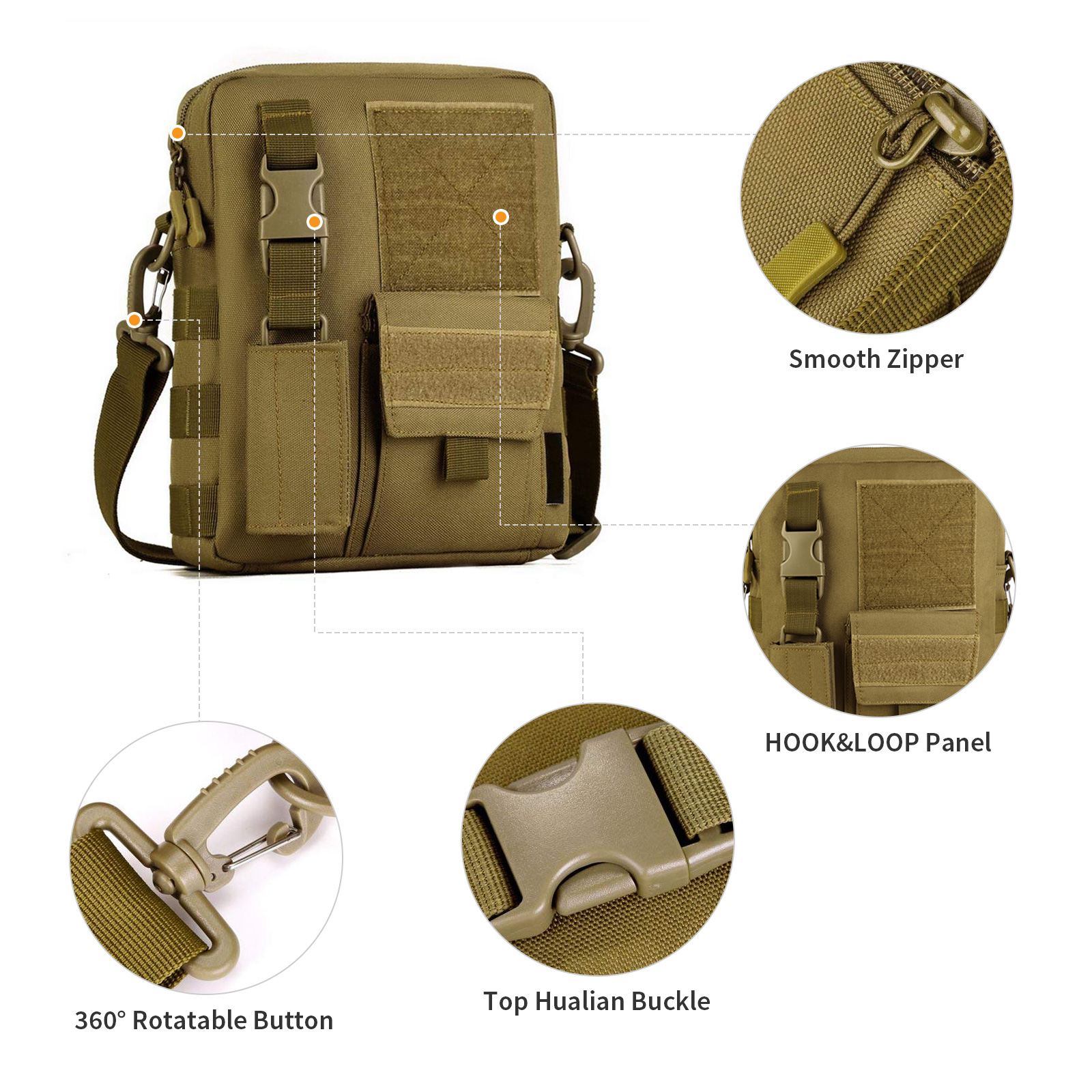 Men Shoulder Messenger Bag Canvas Tactical Crossbody Pack Small Sling Bag US - Picture 30 of 34