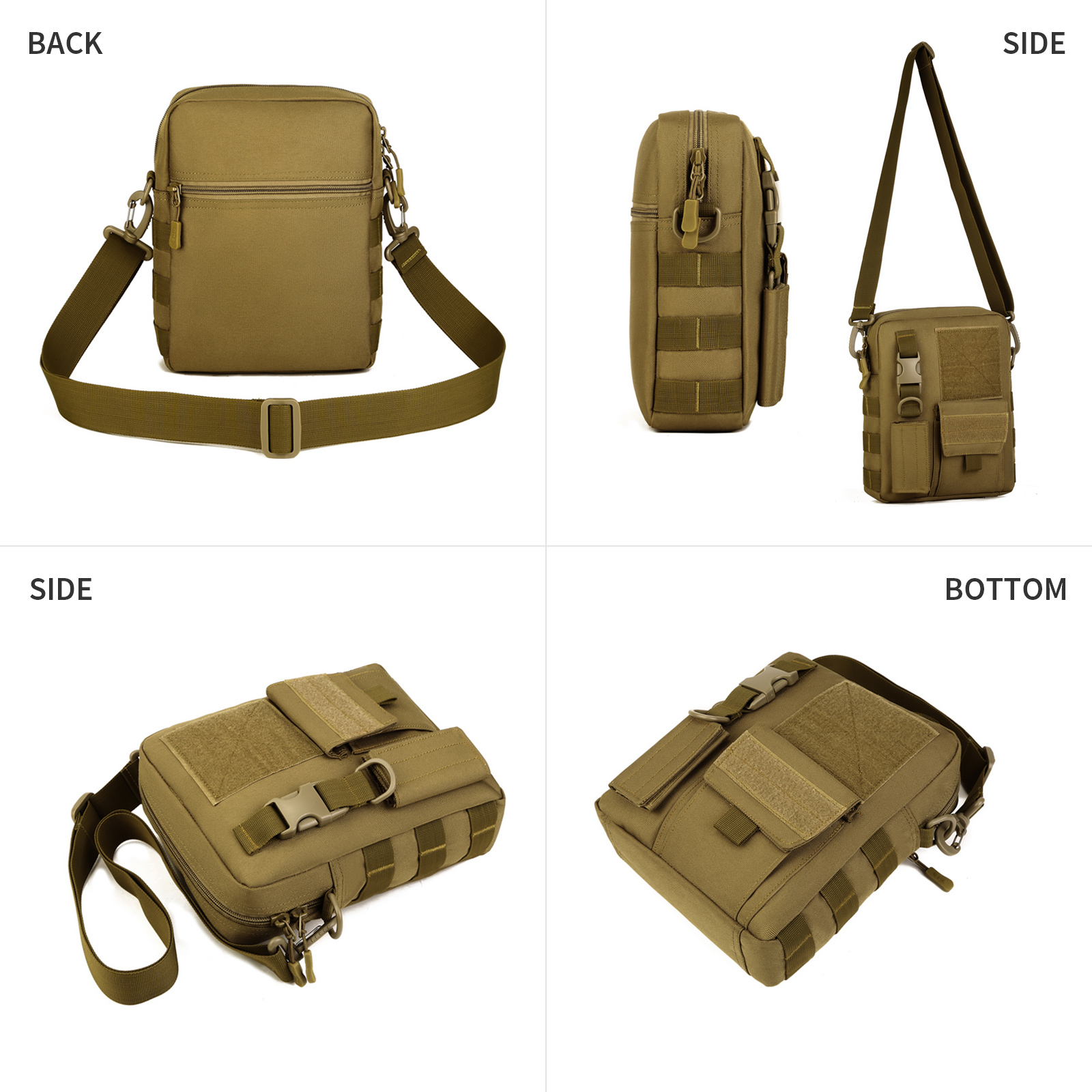 Men Shoulder Messenger Bag Canvas Tactical Crossbody Pack Small Sling Bag US - Picture 31 of 34