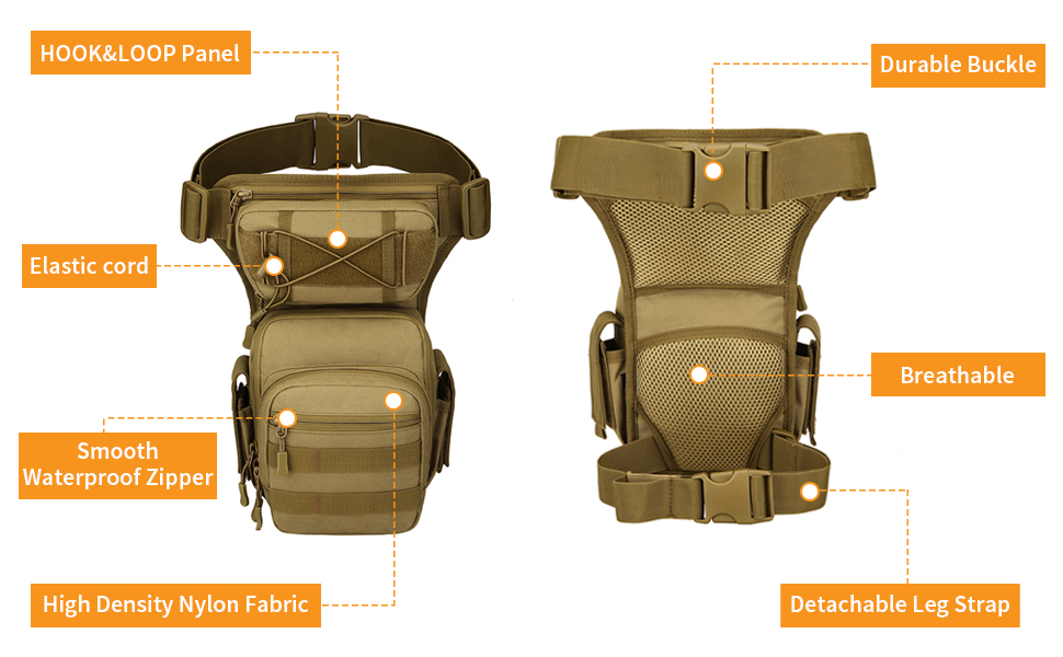 Huntvp Tactical Molle Drop Leg Bag Waist Bags Outdoor For Cycling Camping Hiking - Picture 14 of 19
