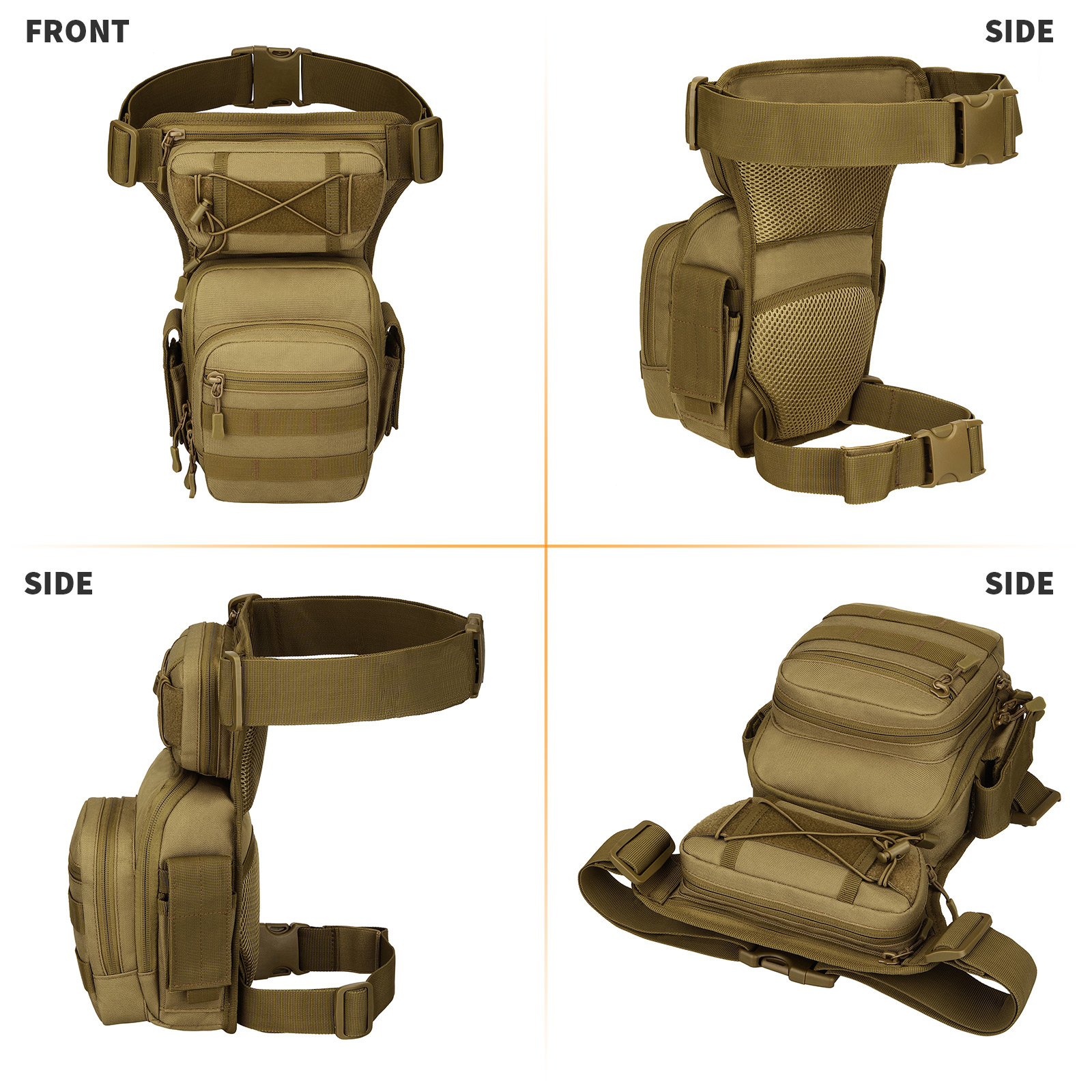 Huntvp Tactical Molle Drop Leg Bag Waist Bags Outdoor For Cycling Camping Hiking - Picture 15 of 19