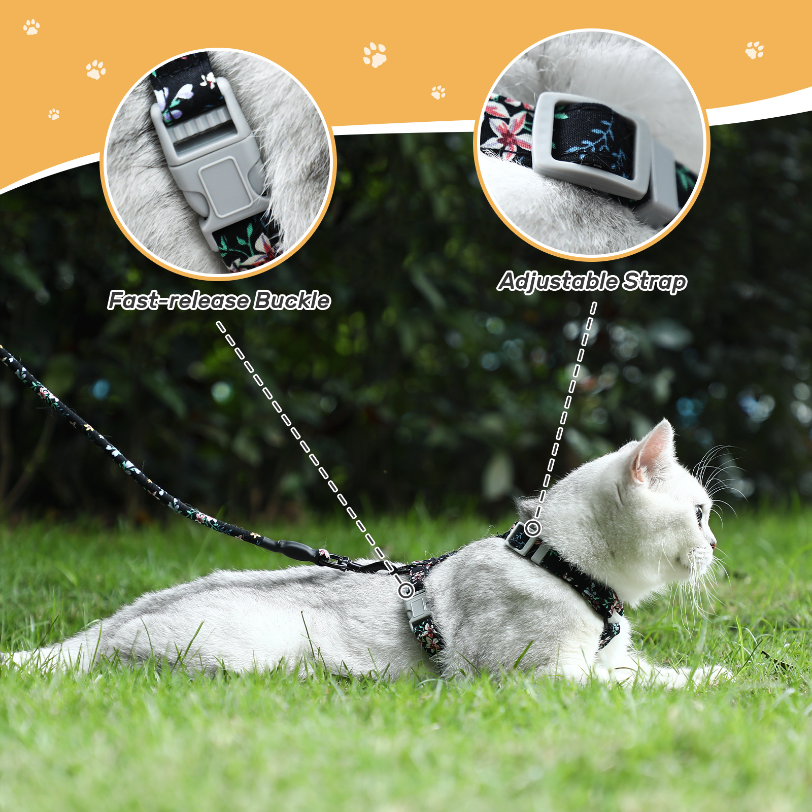 Katzengeschirr mit Leine Ausbruchsicher Soft Verstellbar Hundegeschirr Geschirr - Bild 18 von 52