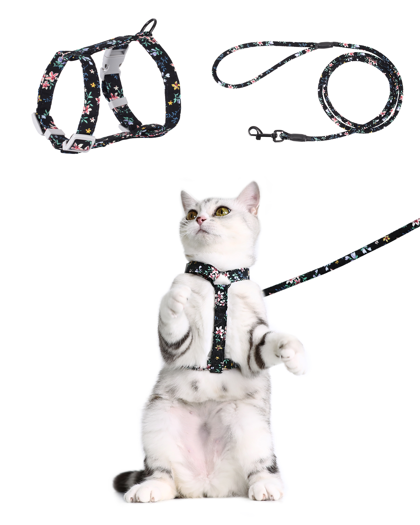 Katzengeschirr mit Leine Ausbruchsicher Soft Verstellbar Hundegeschirr Geschirr - Bild 15 von 52