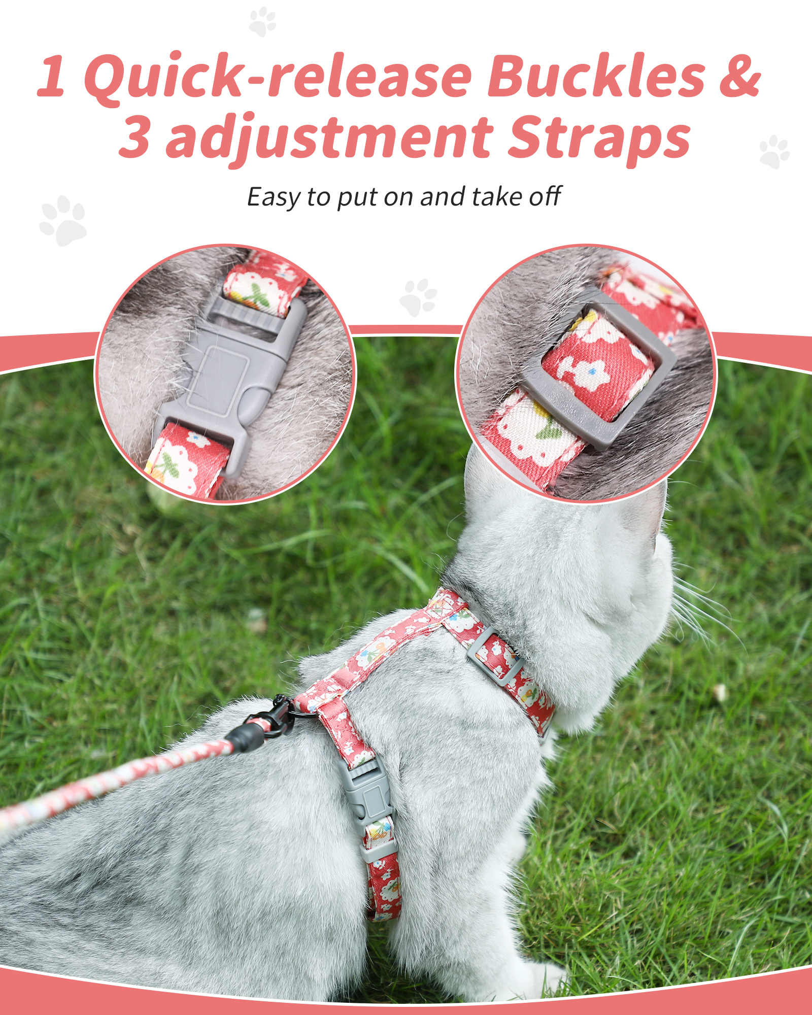 Katzengeschirr mit Leine Ausbruchsicher Soft Verstellbar Hundegeschirr Geschirr - Bild 31 von 52