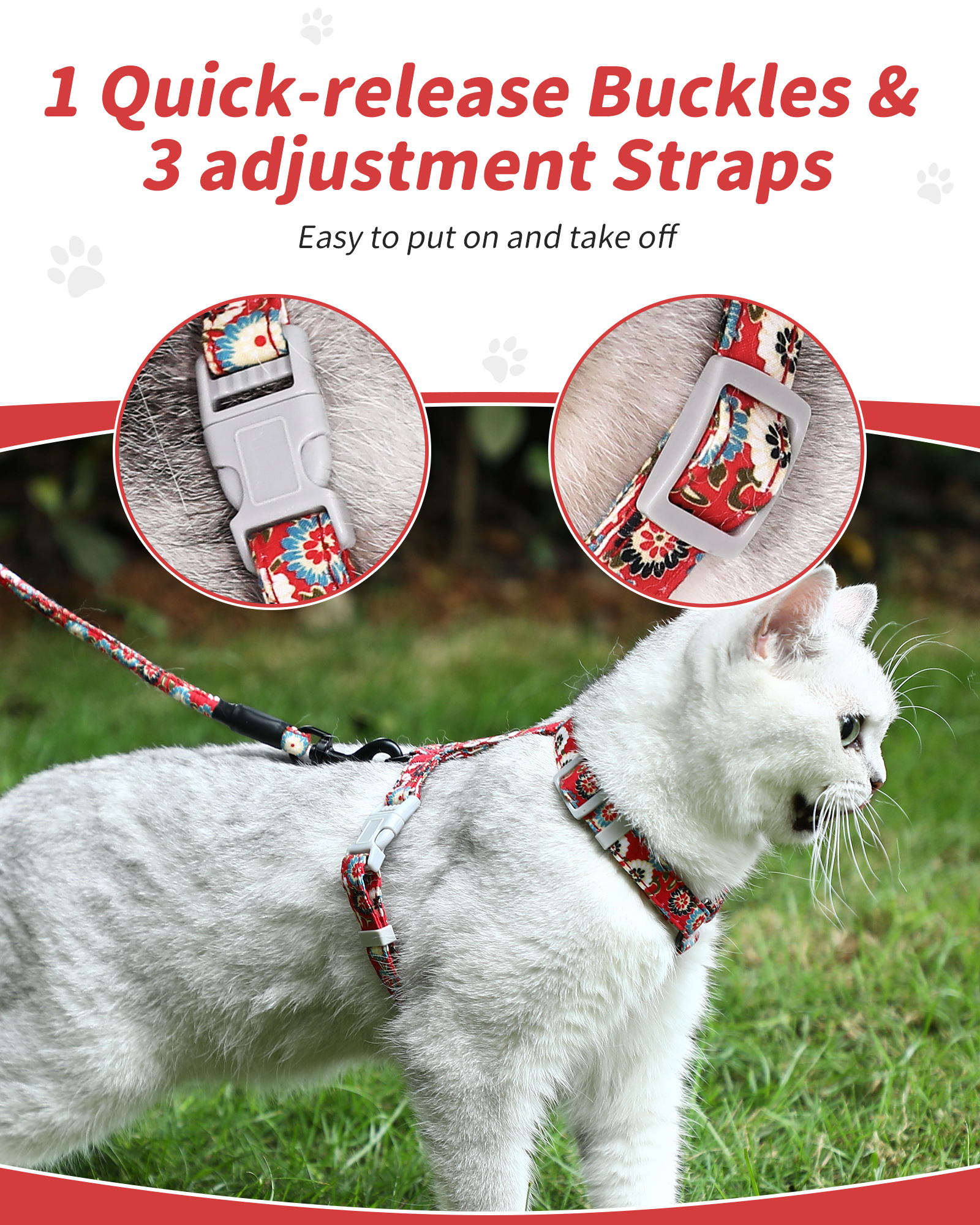 Katzengeschirr mit Leine Ausbruchsicher Soft Verstellbar Hundegeschirr Geschirr - Bild 46 von 52