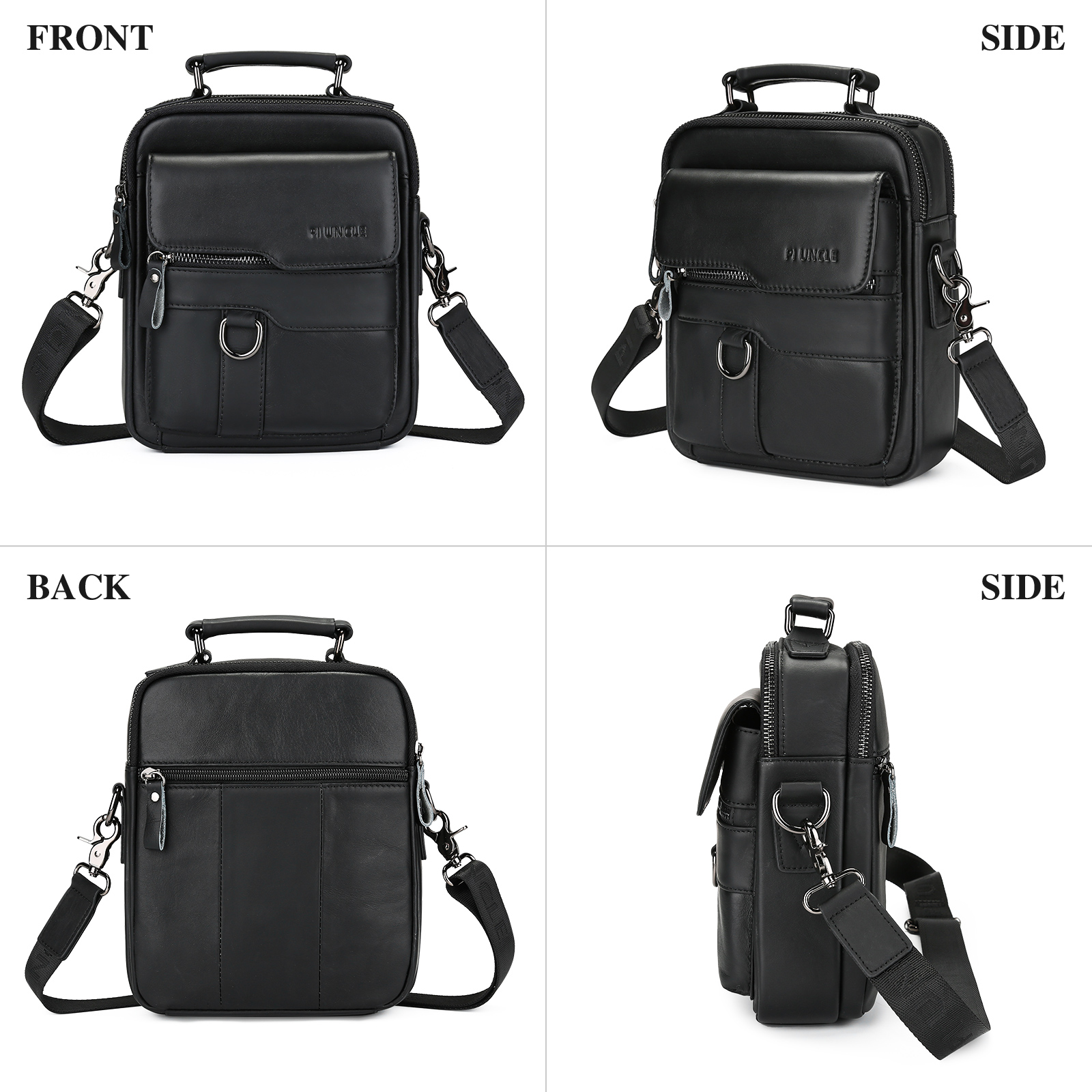 Herren-Schultertasche aus echtem Leder Kuriertasche Aktentasche Umhängetasche Reisehandtasche - Bild 11 von 31