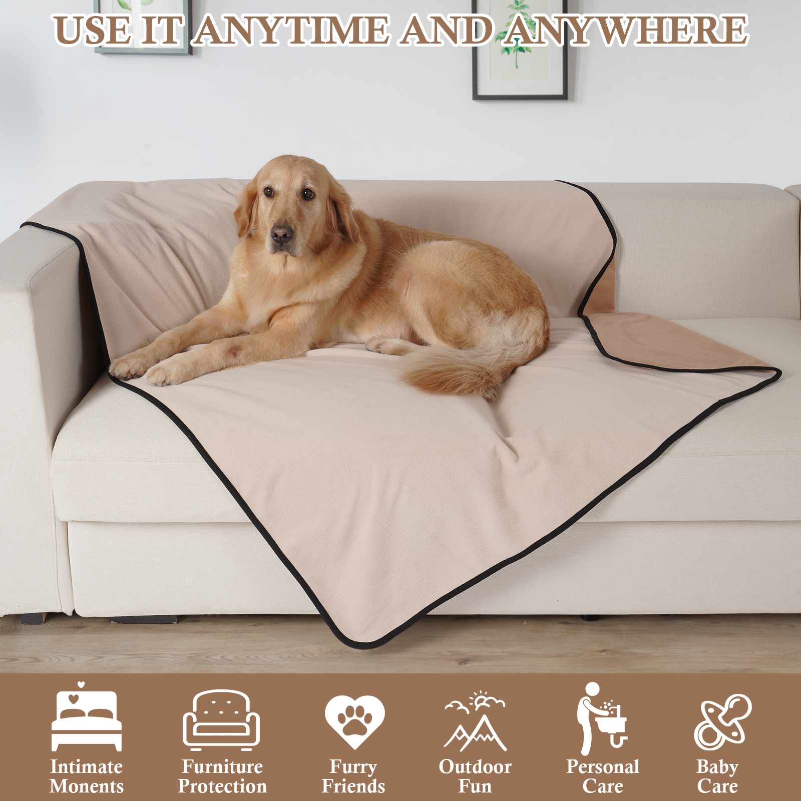 Dog Blanket Pet Blankets Dog Mat Fleece Blanket Waterproof for Sofa Bed - Picture 29 of 37