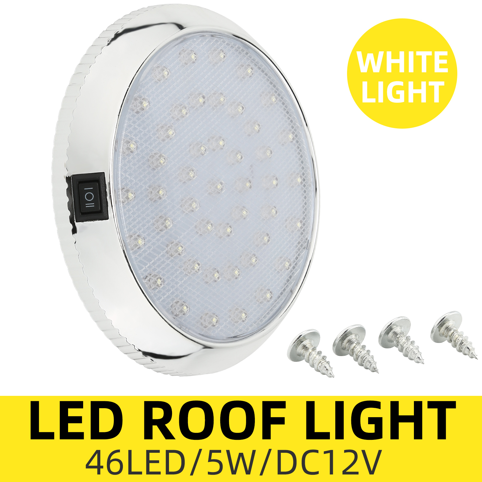 12V Round LED Roof Ceiling Interior Light Cabin Dome Lamp Caravan Camper Boat