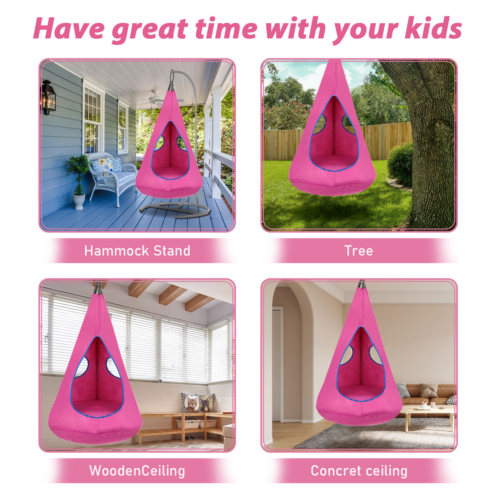 IN/Outdoor Children's Hanging Tree Tent Nest Swing Chair Hanging Hammock Chair - Picture 7 of 19