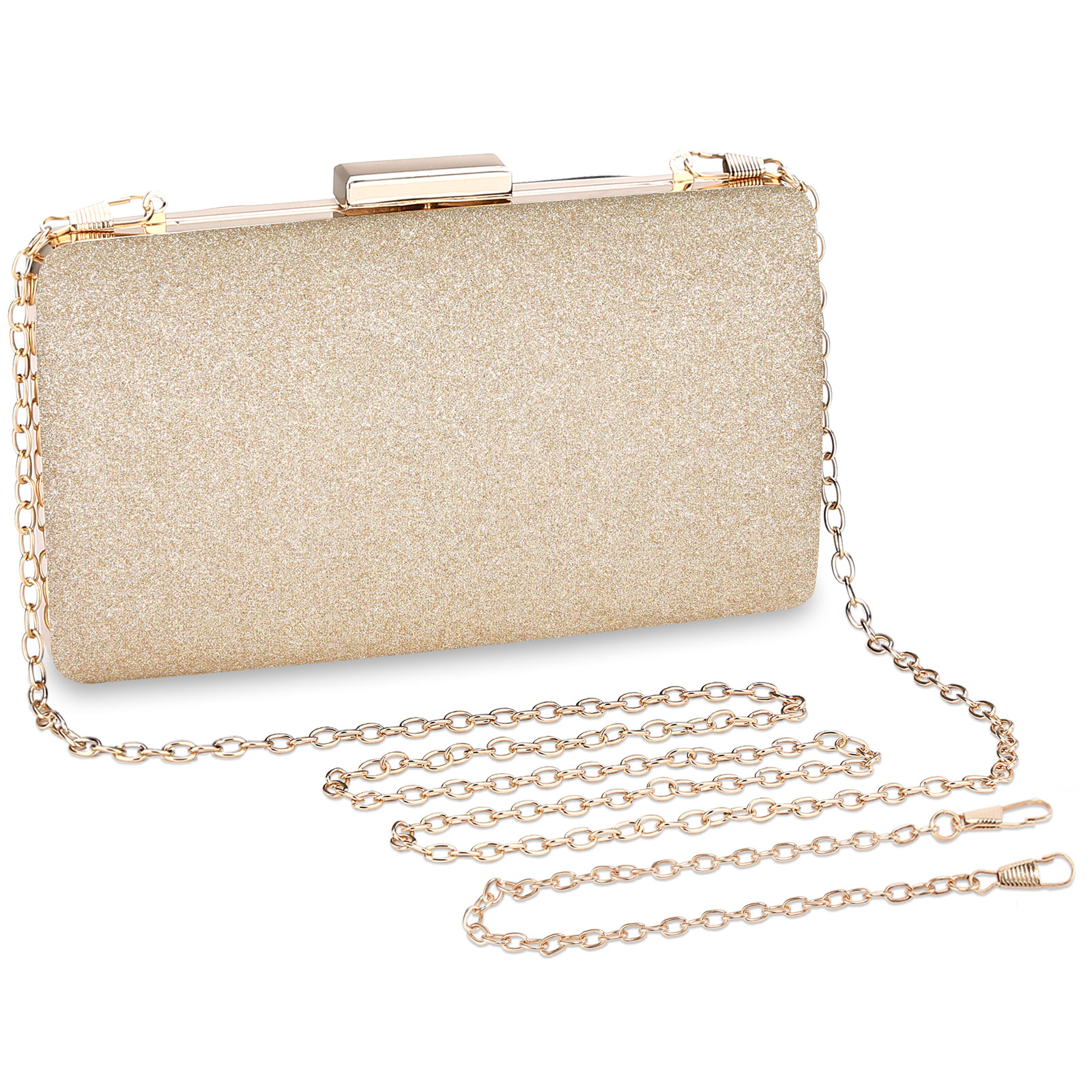 Women Evening Clutch Bag Glitter Handbag for Wedding Cocktail Prom Party Purse - Picture 23 of 85