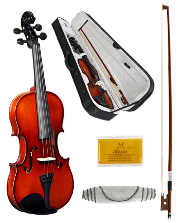 Color:Red:Asmuse Full Size 4/4 Violin Premium Solid Wood Starter Violin Case and Bow