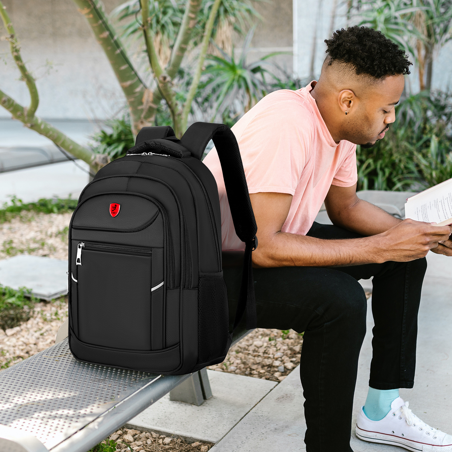 40L Backpack Waterproof Large Laptop Rucksack Men Women Travel School Bag Black - Picture 49 of 61