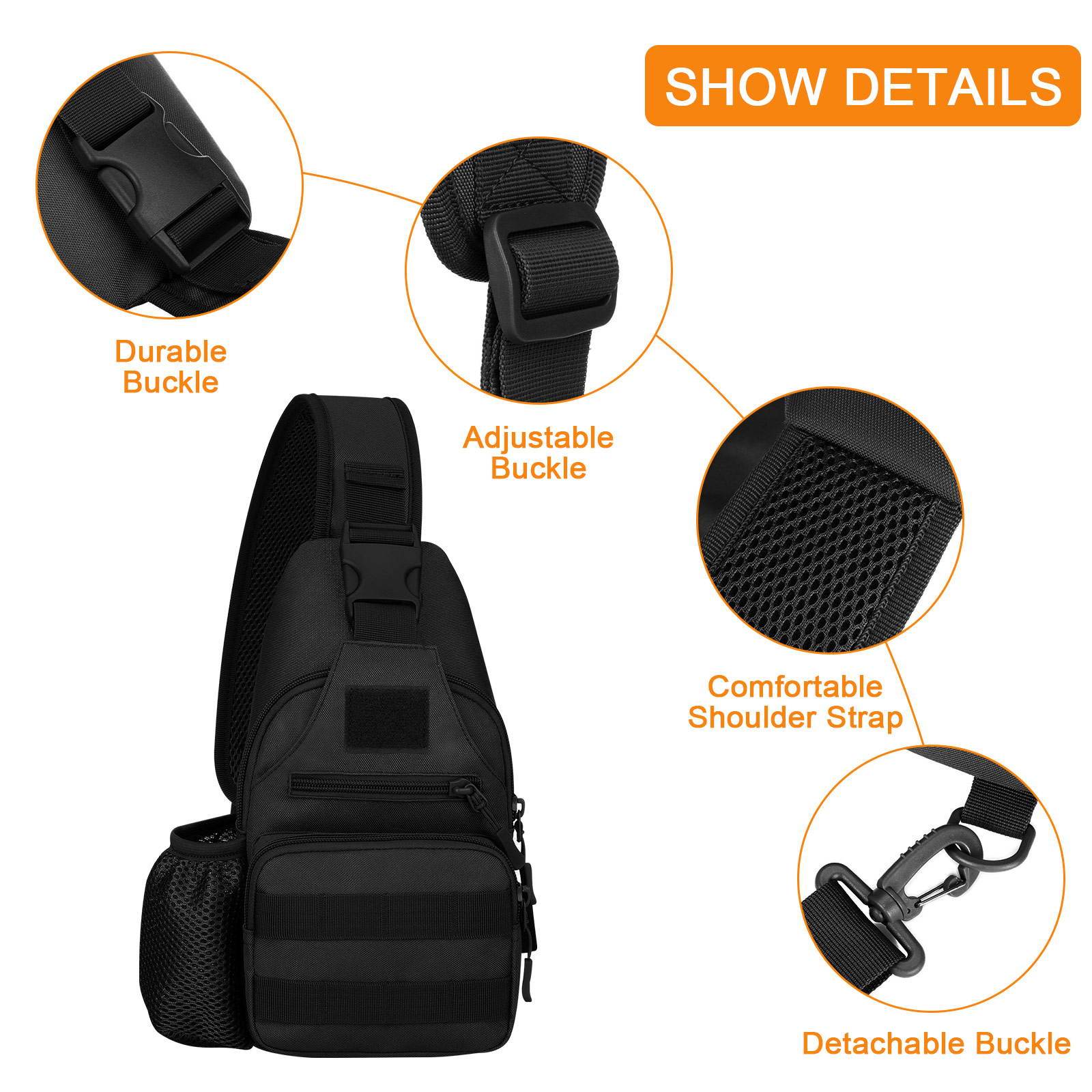 Taktische Umhängetasche Molle Schultertasche Militär Crossbody Bag Brust Pack