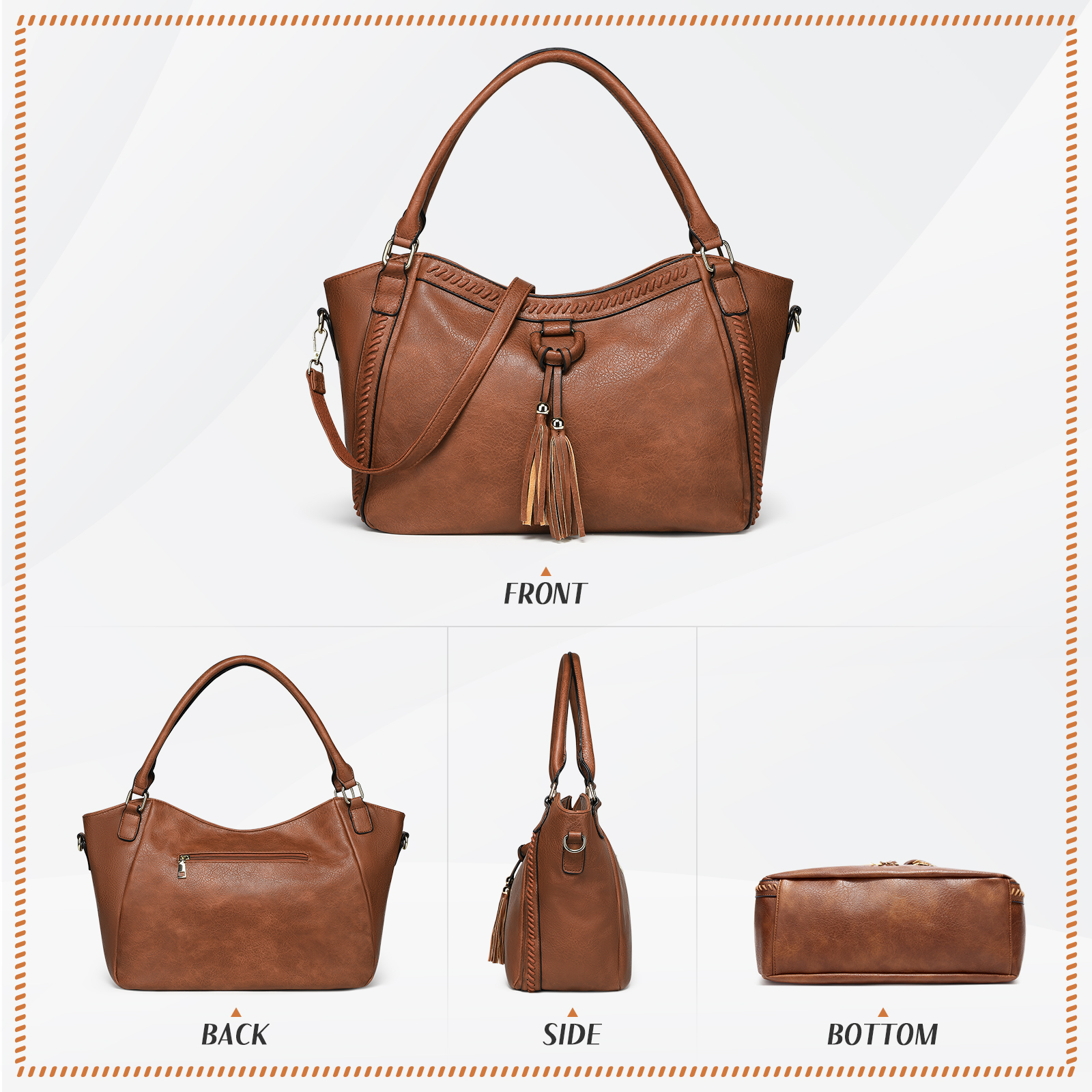 Damen Handtasche Leder Henkeltasche Umhängetasche Top Griff Handy Tasche Weiches