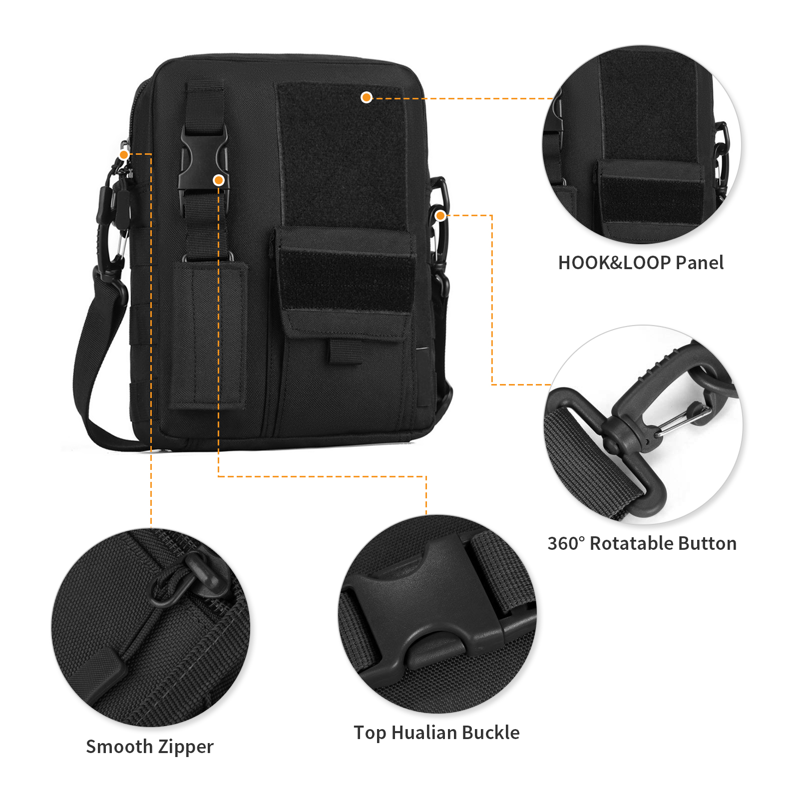 Men Shoulder Messenger Bag Canvas Tactical Crossbody Pack Small Sling Bag US - Picture 22 of 34