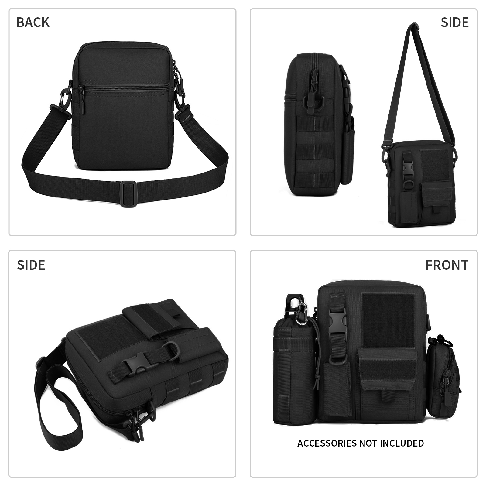 Men Shoulder Messenger Bag Canvas Tactical Crossbody Pack Small Sling Bag US - Picture 23 of 34