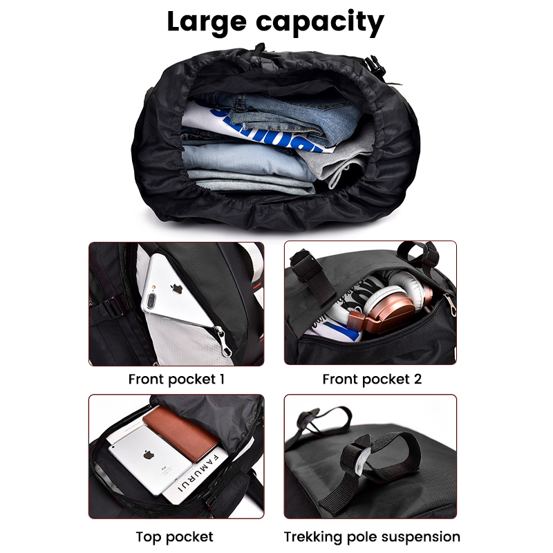 30 60 100L Hiking Camping Backpack Waterproof Large Trekking Travel Rucksack Bag - Picture 40 of 49