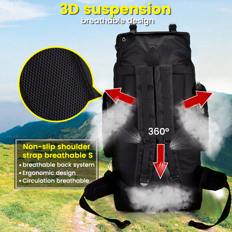 30 60 100L Hiking Camping Backpack Waterproof Large Trekking Travel Rucksack Bag - Picture 41 of 49