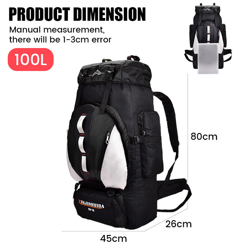 30 60 100L Hiking Camping Backpack Waterproof Large Trekking Travel Rucksack Bag - Picture 42 of 49