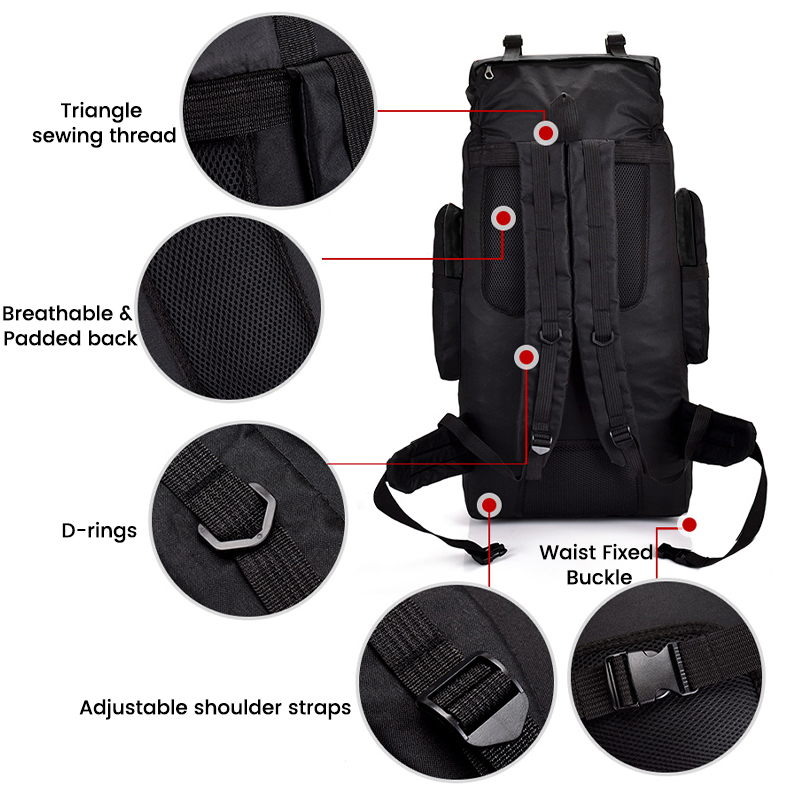 30 60 100L Hiking Camping Backpack Waterproof Large Trekking Travel Rucksack Bag - Picture 43 of 49
