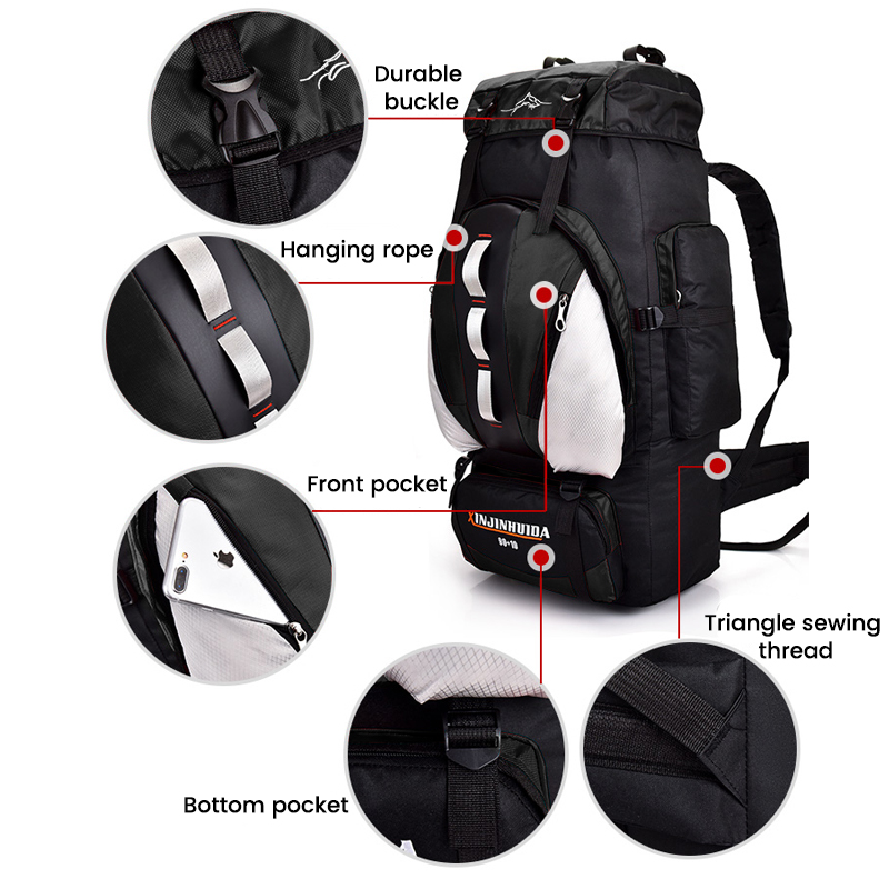 30 60 100L Hiking Camping Backpack Waterproof Large Trekking Travel Rucksack Bag - Picture 44 of 49