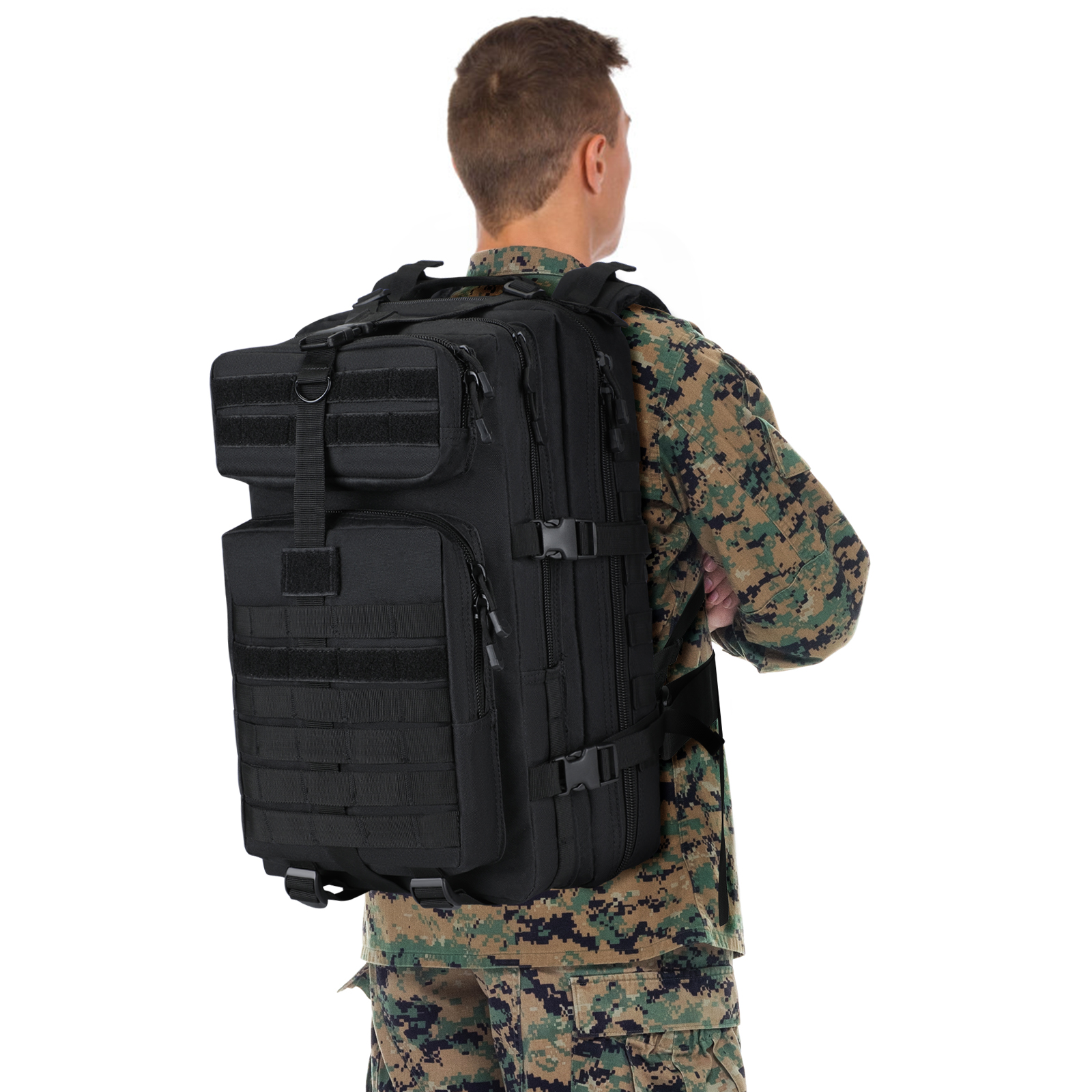 45L Military Tactical Backpack Molle Army Rucksack Assault Pack Men Hiking Bag - Picture 17 of 19