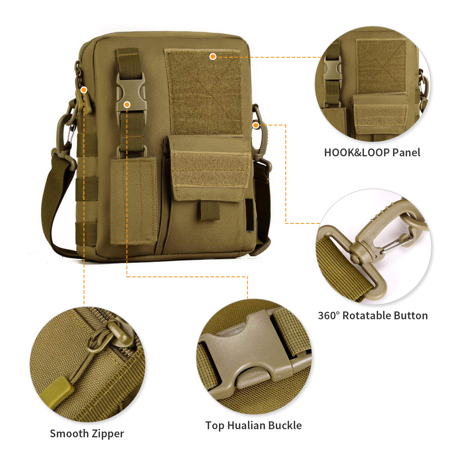 Taktisch Umhängetasche Molle Schultertasche Militär Crossbody Bag Wasserdicht