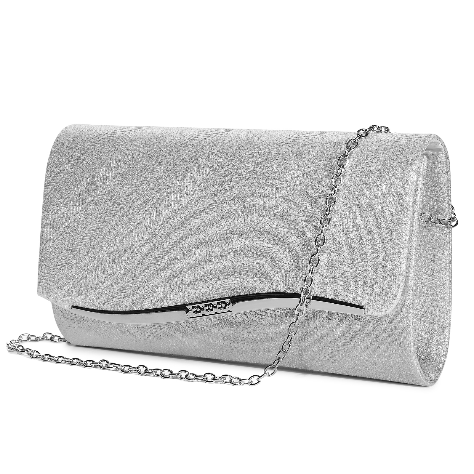 Damen Clutch Abendtasche Glitzer Handtasche Envelope Kettentasche Schultertasche