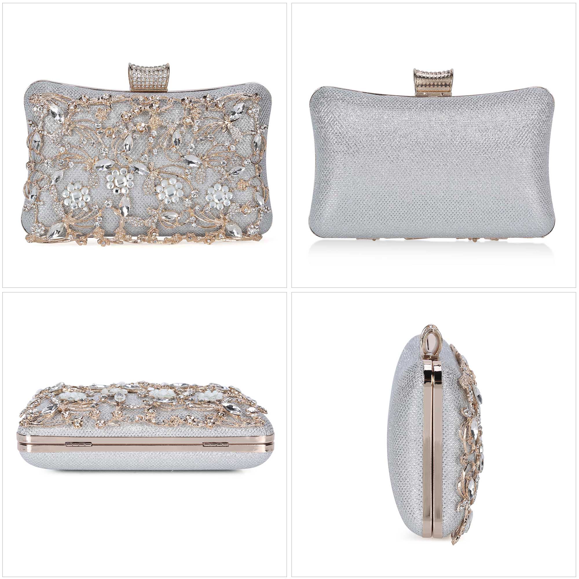 Vintage Women Evening Clutch Bag Party Handbag Rhinestone Wedding Bridal Prom - Picture 11 of 29