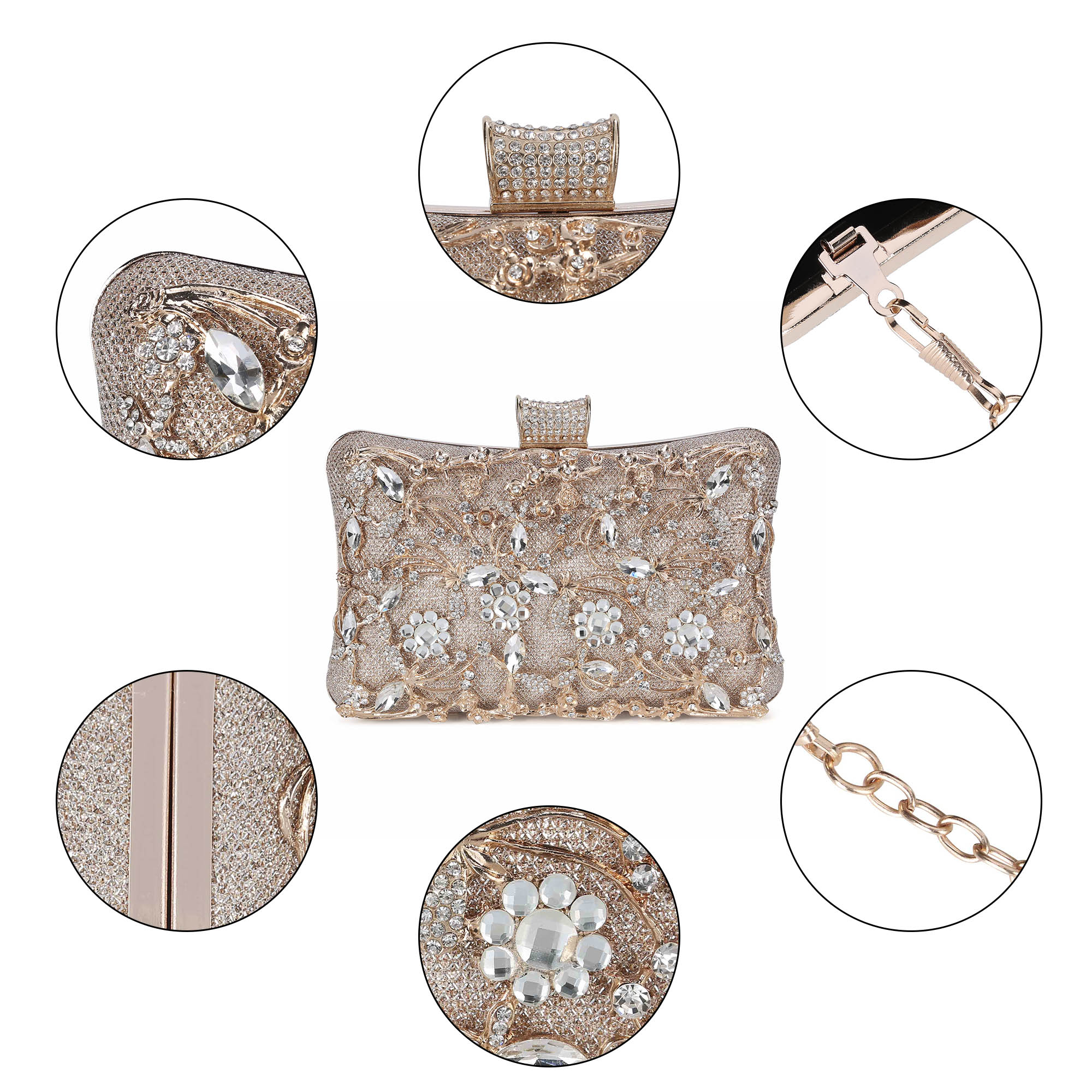 Vintage Women Evening Clutch Bag Party Handbag Rhinestone Wedding Bridal Prom - Picture 24 of 29