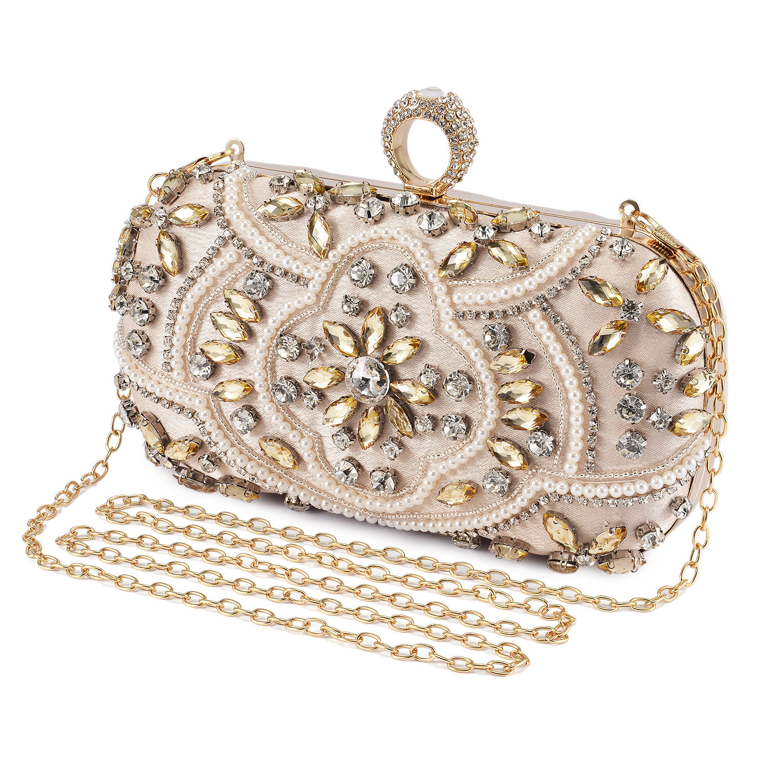 Women Evening Clutch Bag Designer Crystal Diamante Handbag Wedding Prom Party
