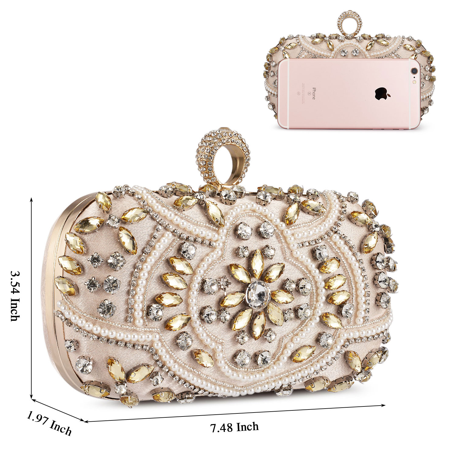 Women Evening Clutch Bag Glitter Handbag for Wedding Cocktail Prom Party Purse - Picture 45 of 85