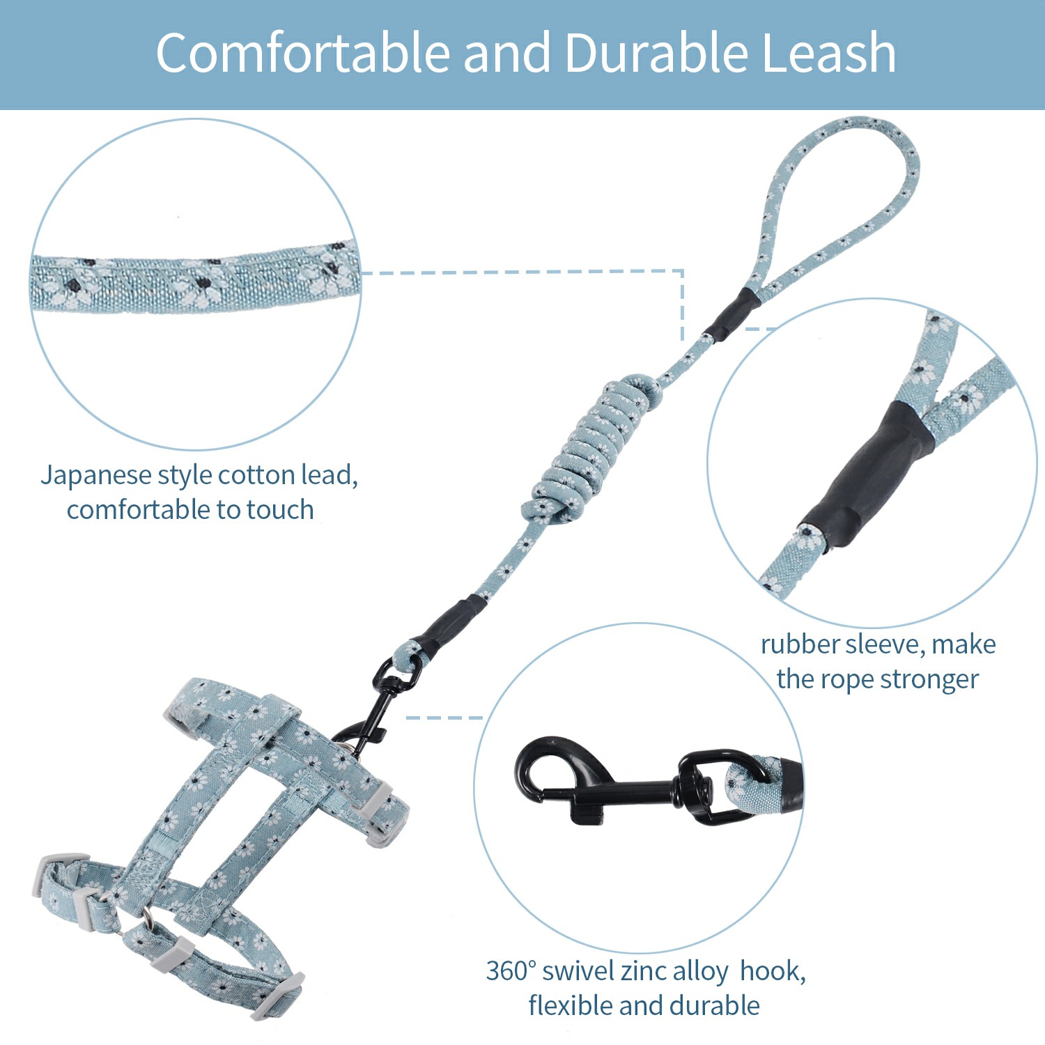 Katzengeschirr mit Leine Ausbruchsicher Soft Verstellbar Hundegeschirr Geschirr - Bild 36 von 52
