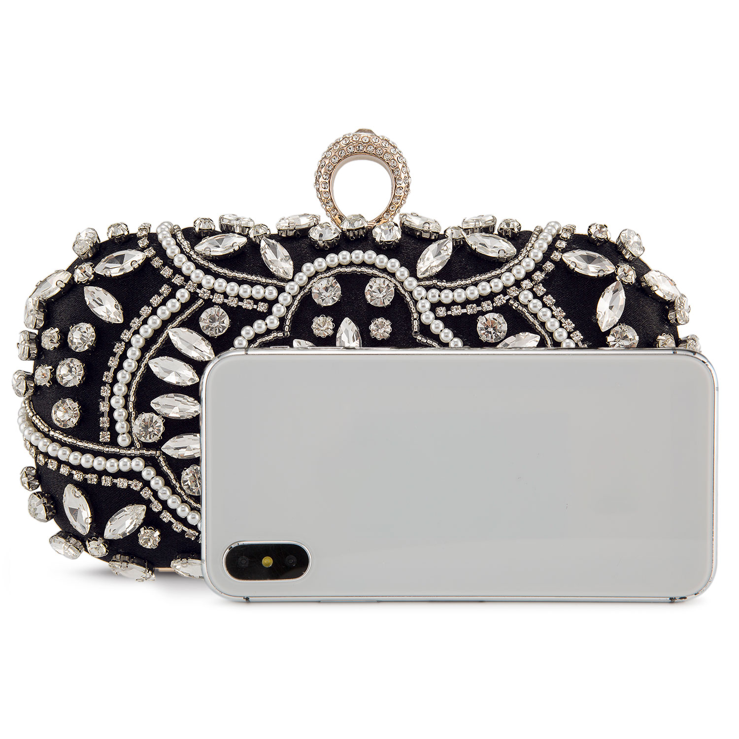 Damen Perlen Clutch Tasche Mode Diamant Abend Handtasche Braut Hochzeit Handtasche - Bild 4 von 26