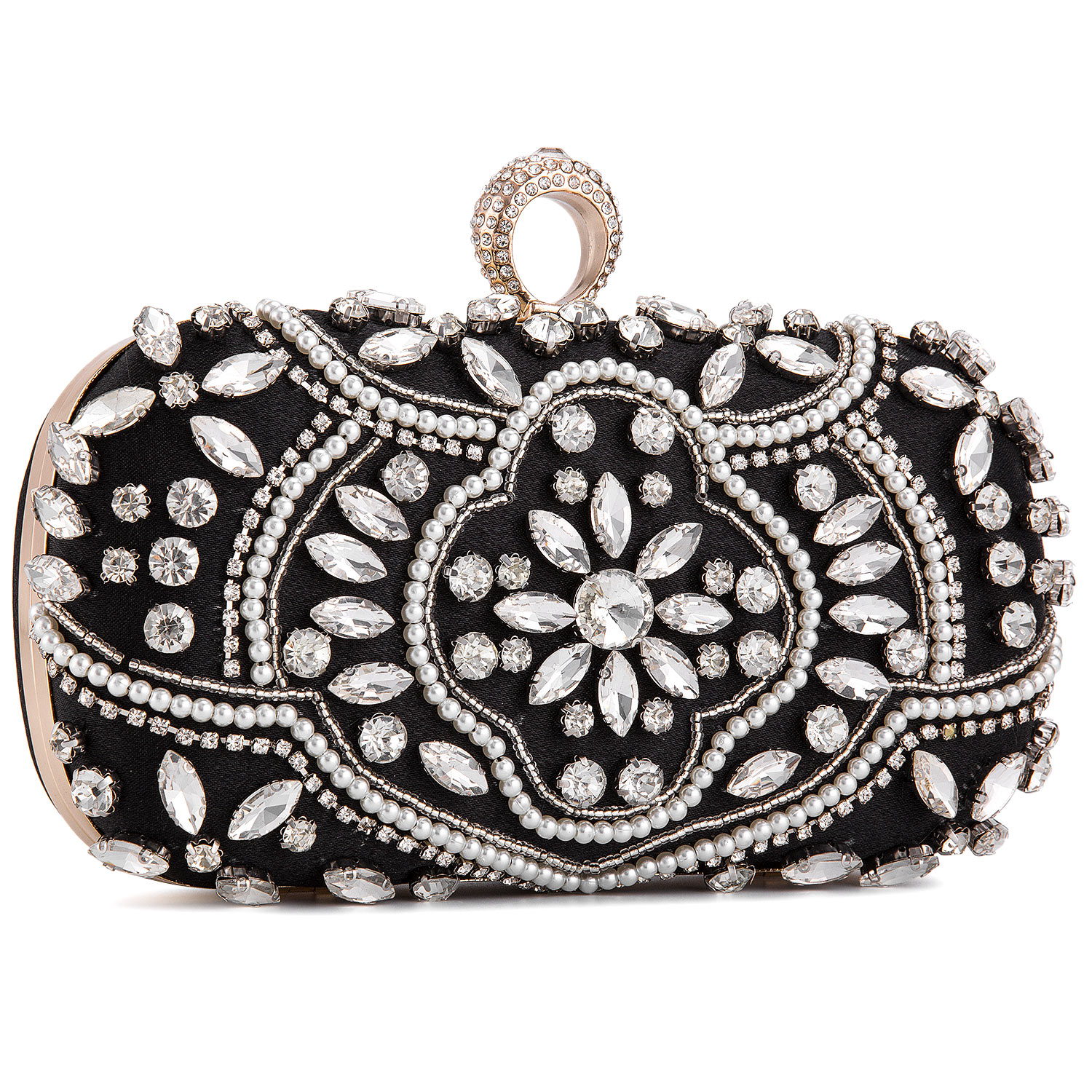 Damen Perlen Clutch Tasche Mode Diamant Abend Handtasche Braut Hochzeit Handtasche - Bild 9 von 26
