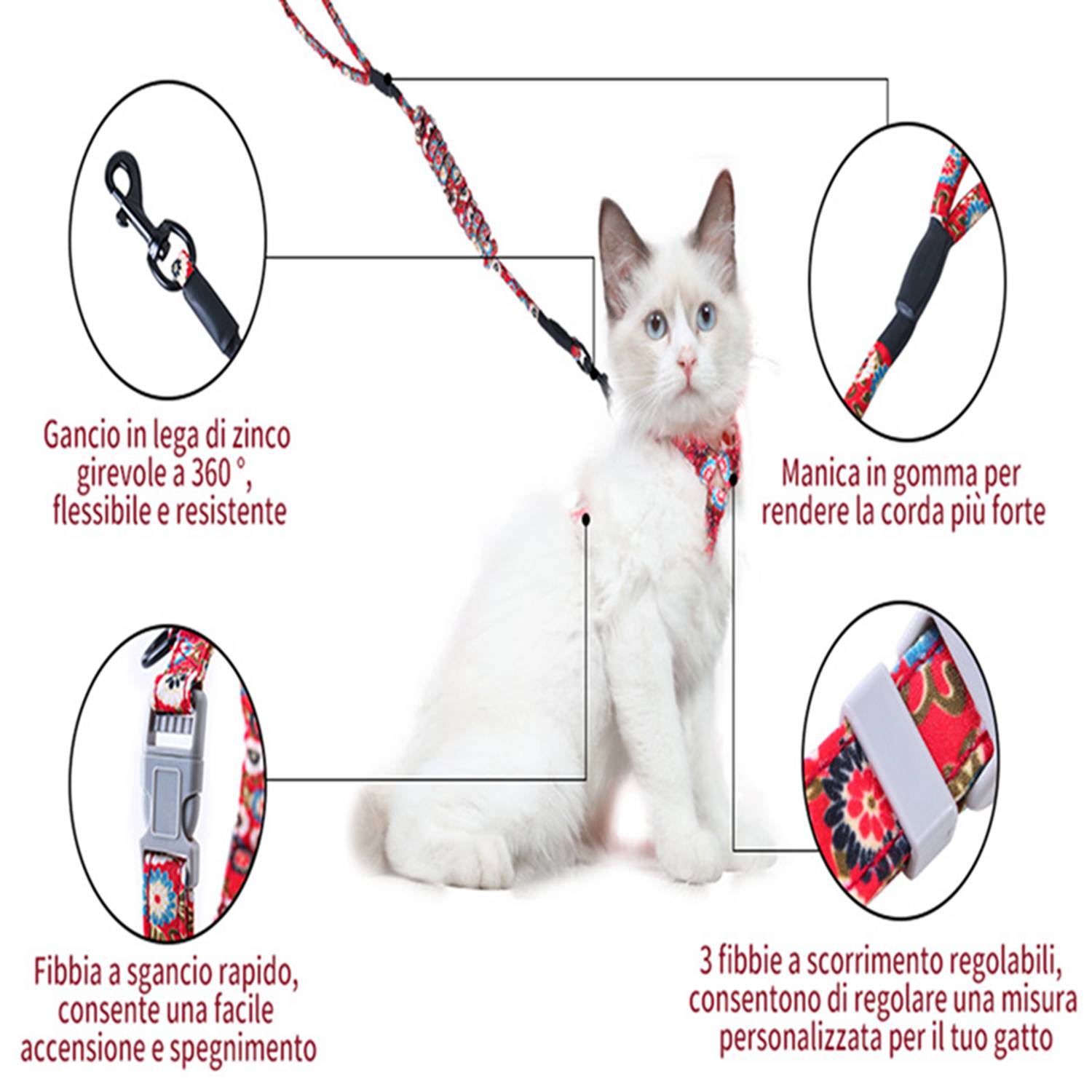 Katzengeschirr mit Leine Ausbruchsicher Soft Verstellbar Hundegeschirr Geschirr - Bild 48 von 52