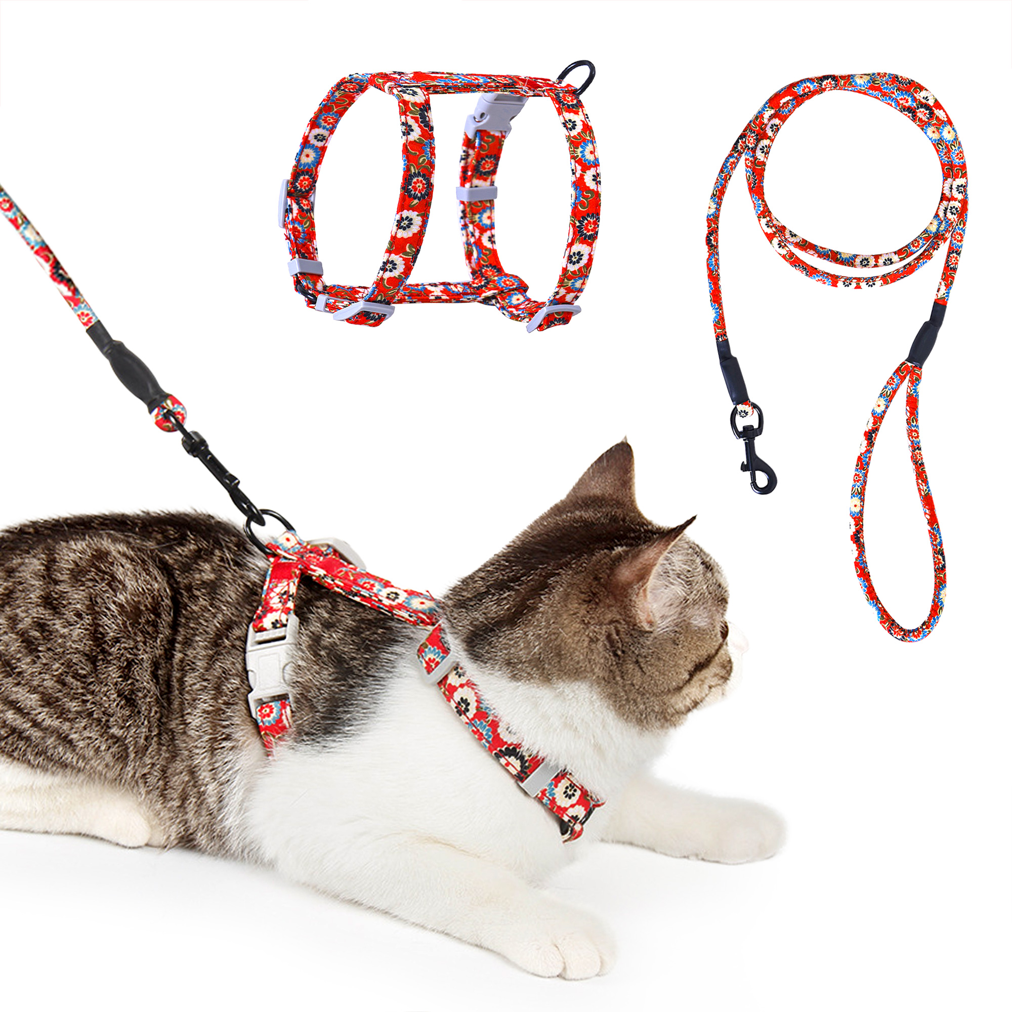 Katzengeschirr mit Leine Ausbruchsicher Soft Verstellbar Hundegeschirr Geschirr - Bild 50 von 52