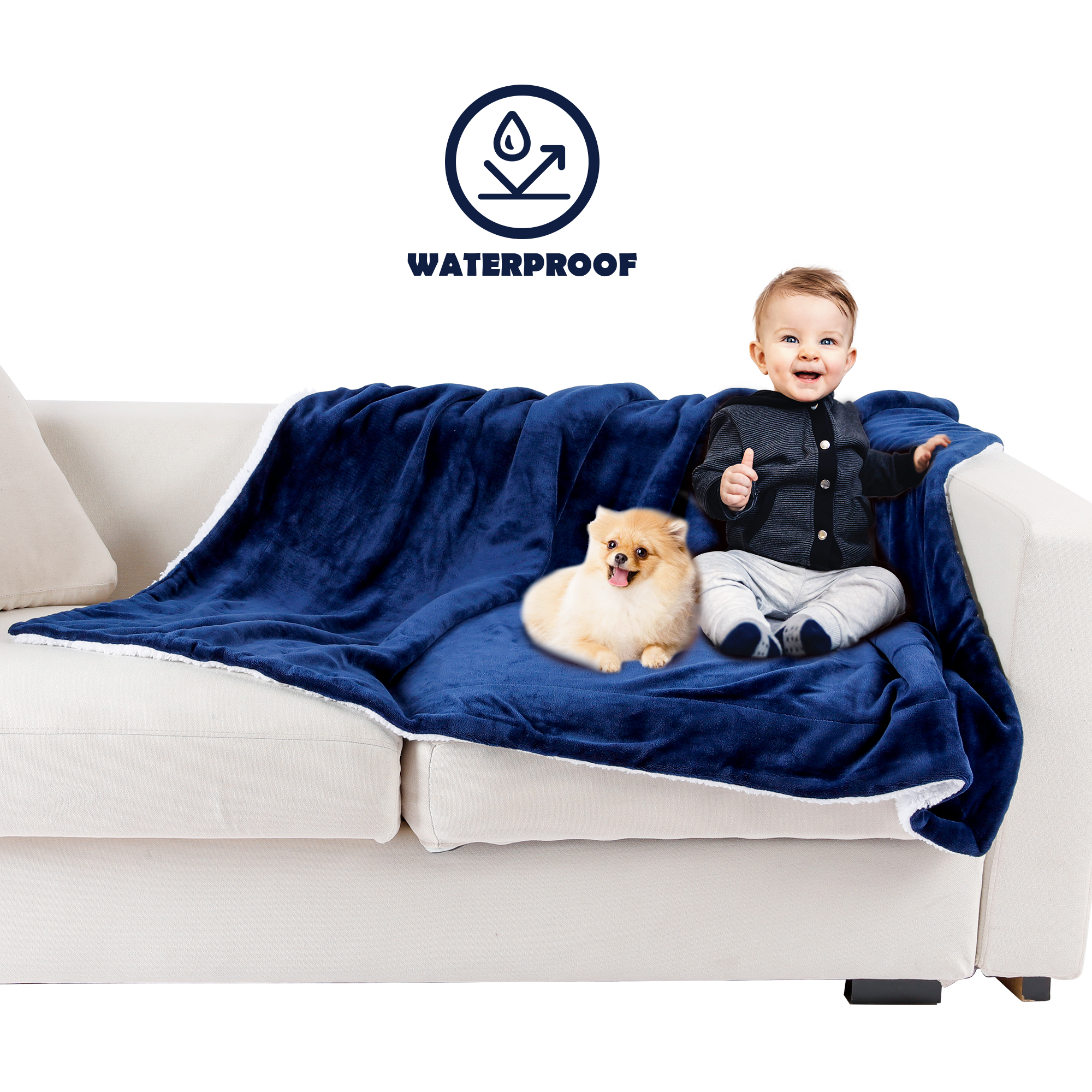 Waterproof Pet Blankets Dogs Cats Soft Plush Throw Protects Bed Couch Blanket - Picture 24 of 27