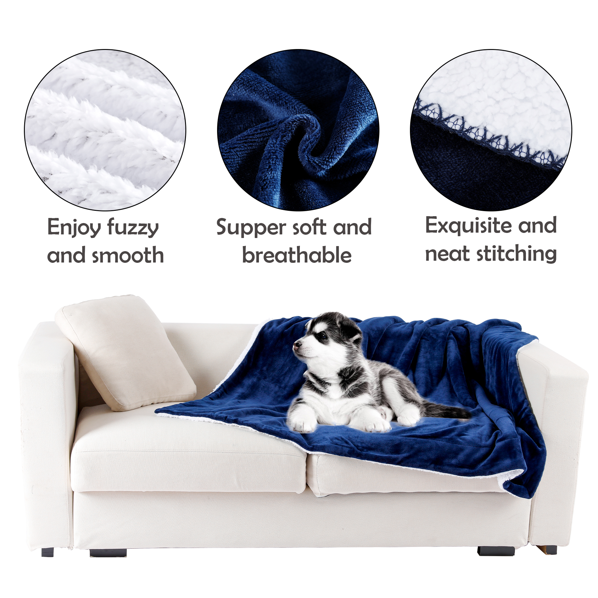 Waterproof Pet Blankets Dogs Cats Soft Plush Throw Protects Bed Couch Blanket - Picture 26 of 27