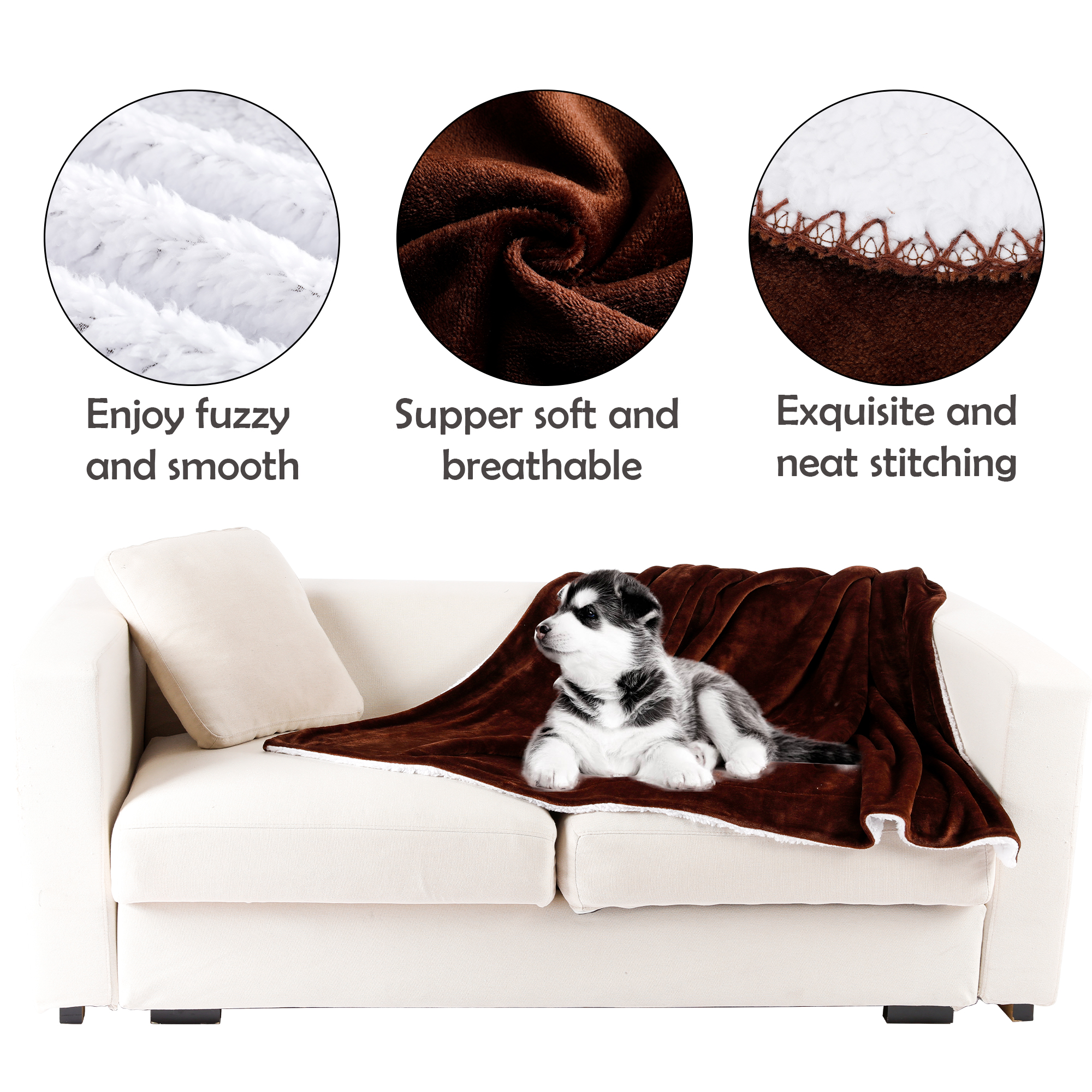 Waterproof Pet Blankets Dogs Cats Soft Plush Throw Protects Bed Couch Blanket - Picture 18 of 27