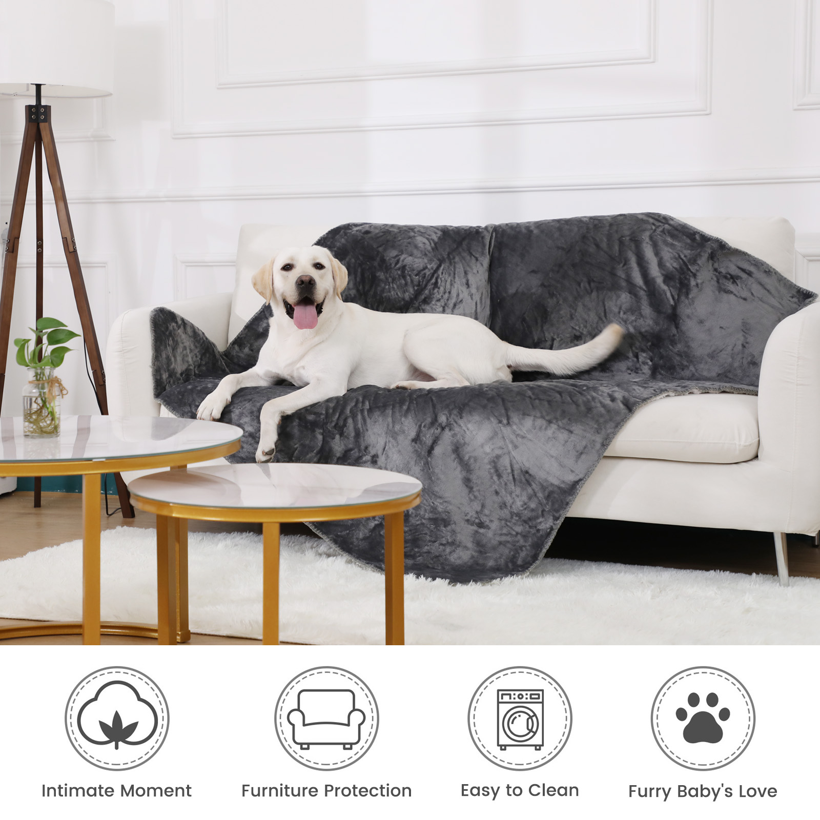 Waterproof Pet Blankets Dogs Cats Soft Plush Throw Protects Bed Couch Blanket - Picture 11 of 27