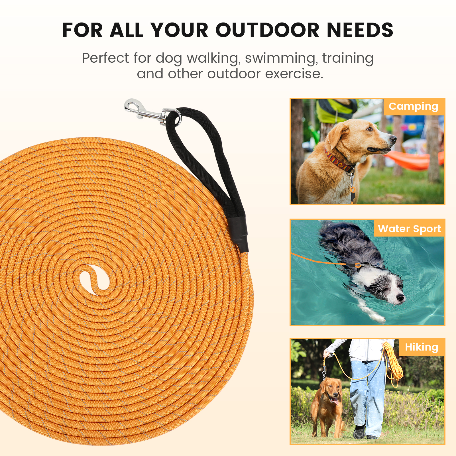 Schleppleine Hunde Laufleine Ausbildungsleine Suchleine Hundeleine 5m10m15m