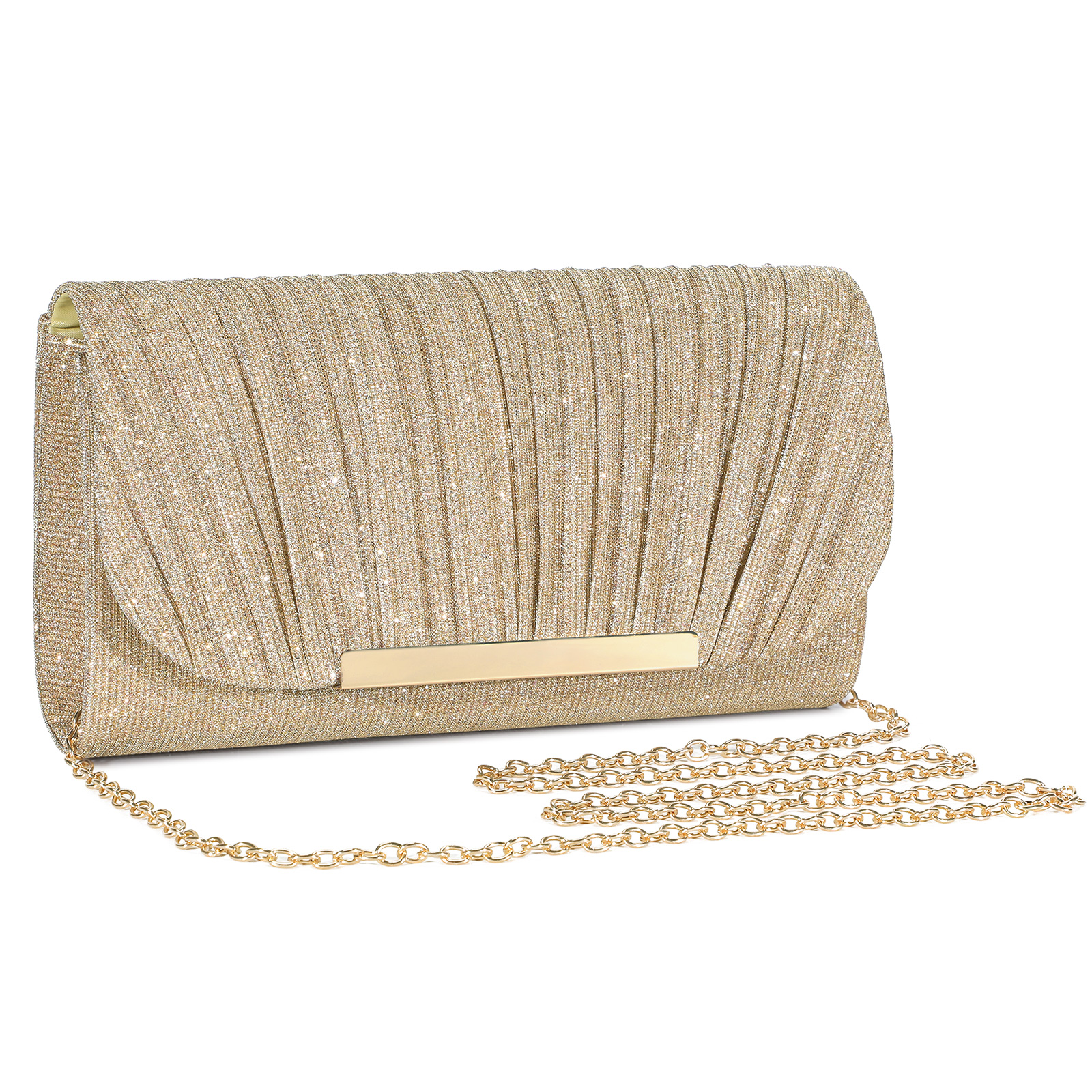 Women's Evening Clutch Purse Bag Ladies Shiny Handbag Prom Wedding Shoulder Bag - Picture 40 of 45