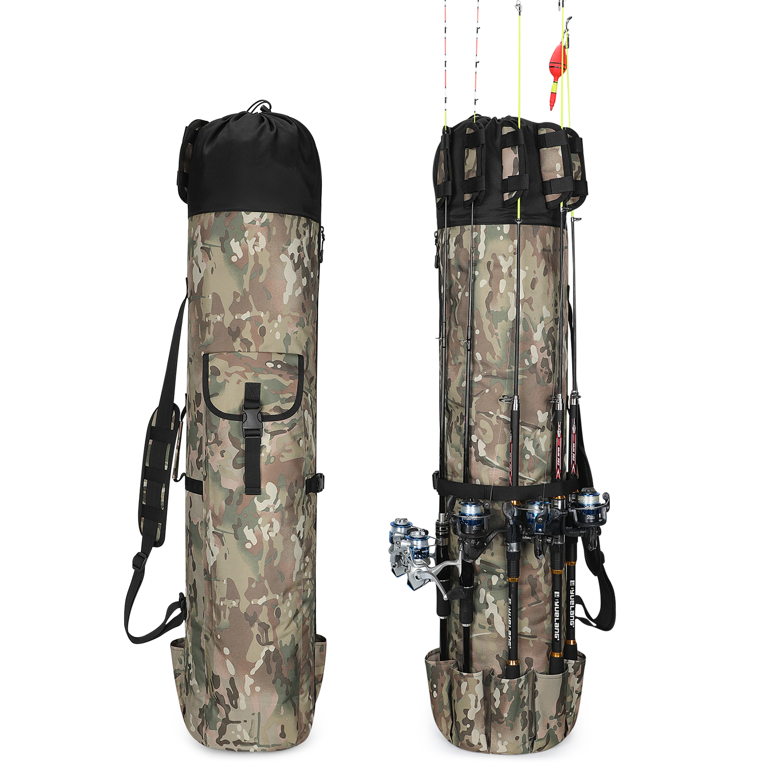 HuntVp Fishing Rod Bag Pole Holder Portable Fishing Rod Case Carrier Storage Bag - Picture 27 of 27