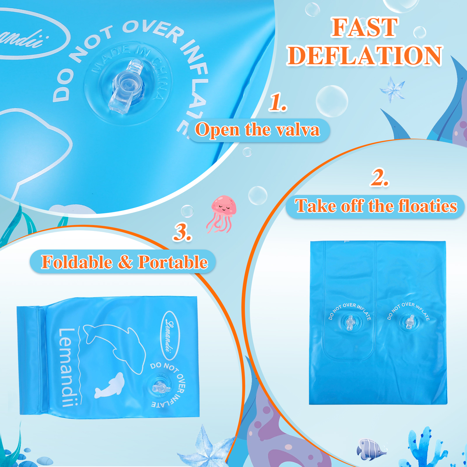 Inflatable Swim Arm Bands Floater Sleeves Swimming Rings Armbands Kids Adults - Picture 23 of 23